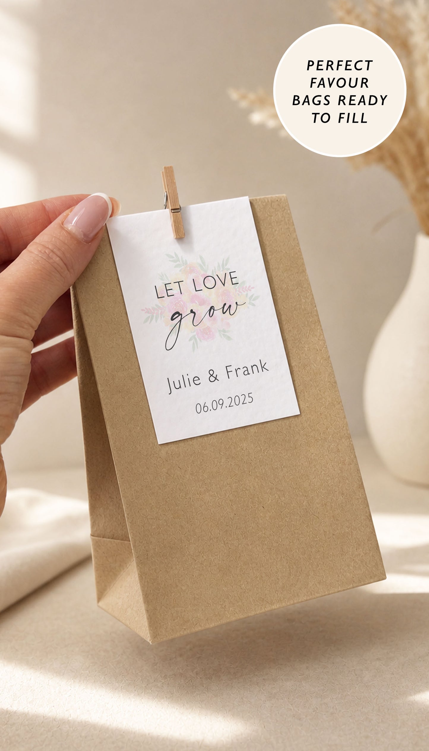 Let Love Grow Wedding Favour Bags Eco Friendly Wedding Favour Bags WildFlower Seeds Wedding Wedding Favor Bags Let Love Grow
