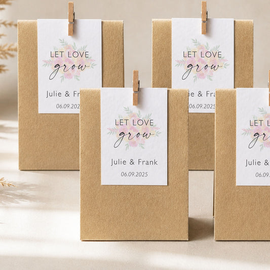 Let Love Grow Wedding Favour Bags Eco Friendly Wedding Favour Bags WildFlower Seeds Wedding Wedding Favor Bags Let Love Grow