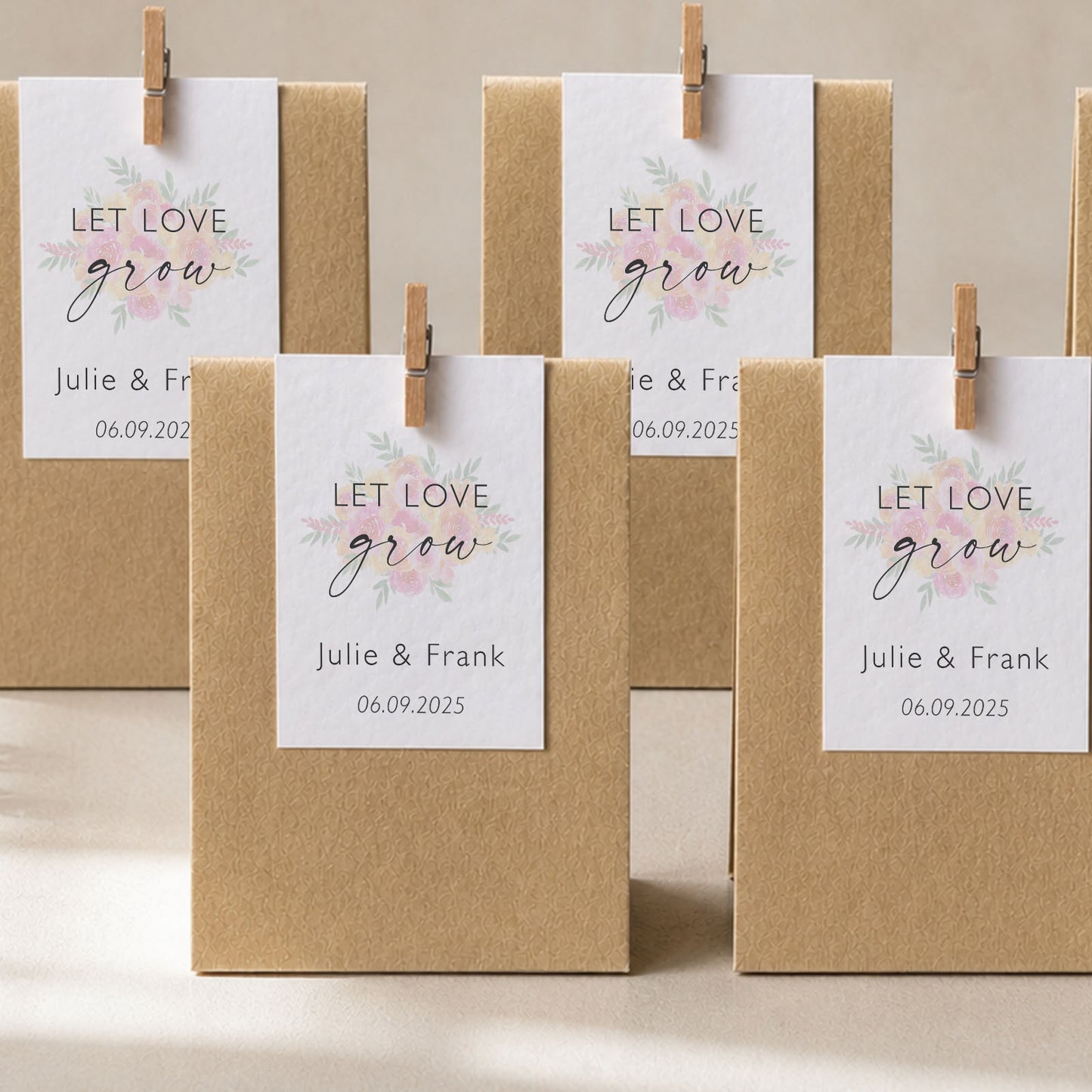 Let Love Grow Wedding Favour Bags Eco Friendly Wedding Favour Bags WildFlower Seeds Wedding Wedding Favor Bags Let Love Grow