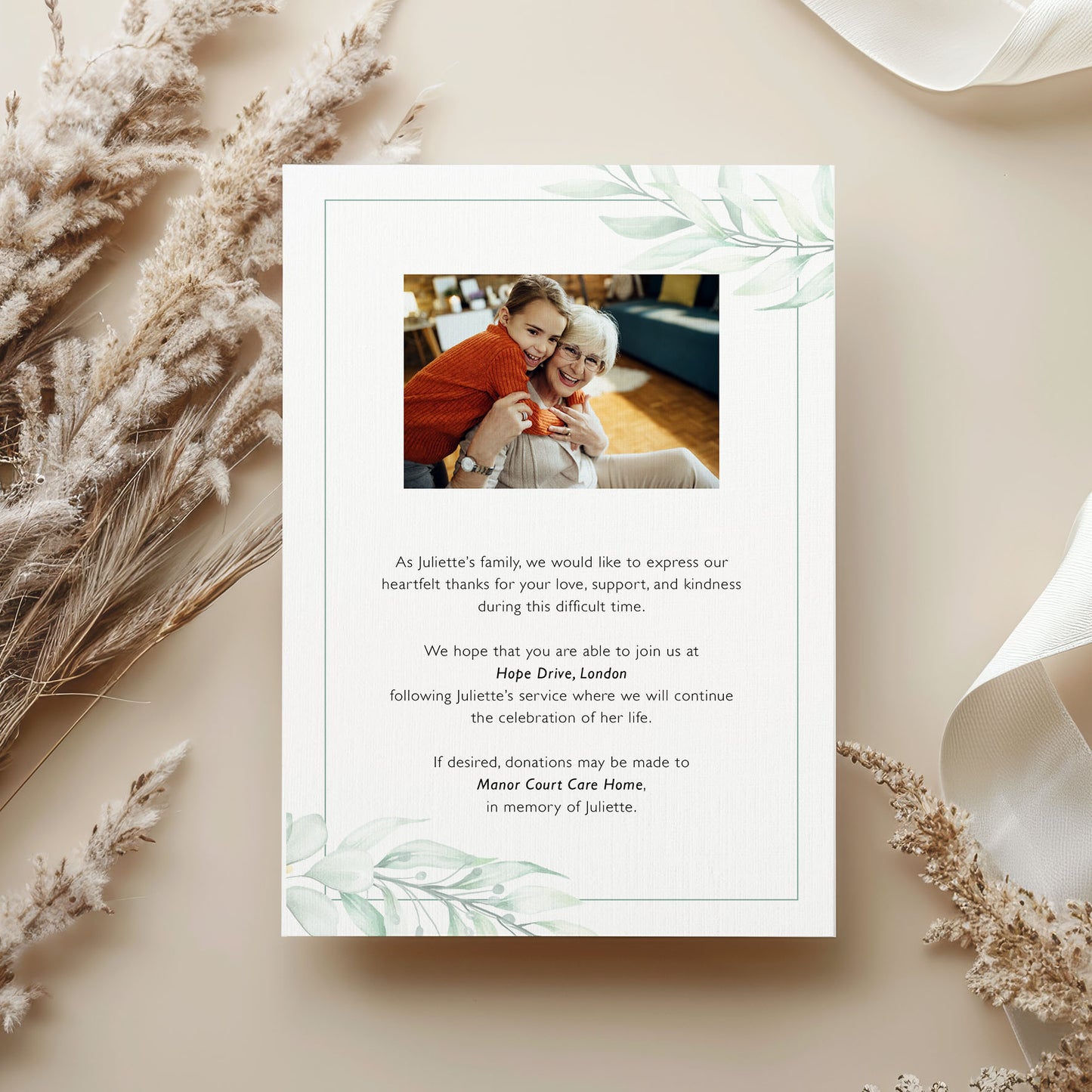*digital* Botanical Funeral Order of Service Template | Celebration of Life Program | Memorial Booklet | Printable Digital Download | Funeral Program