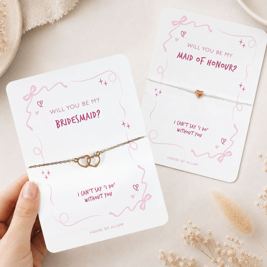 Bridesmaid Proposal Gift Pink Bow Will You be My Bridesmaid Gift Bag Maid Of Honour For Bridal Party Bridesmaid Card Bridesmaid Bracelet