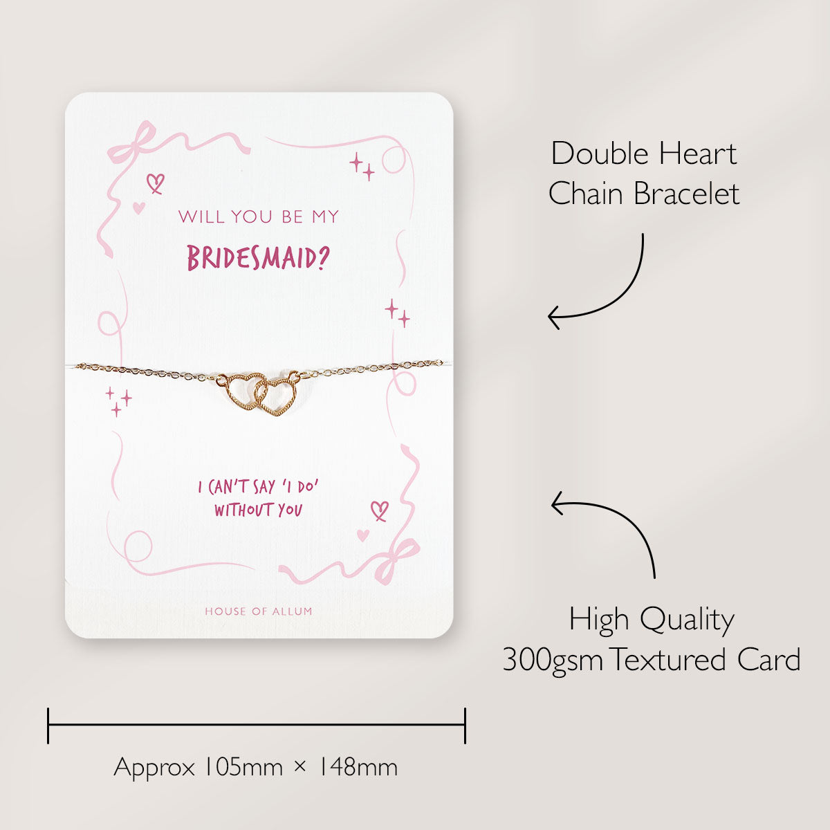 Bridesmaid Proposal Gift Pink Bow Will You be My Bridesmaid Gift Bag Maid Of Honour For Bridal Party Bridesmaid Card Bridesmaid Bracelet