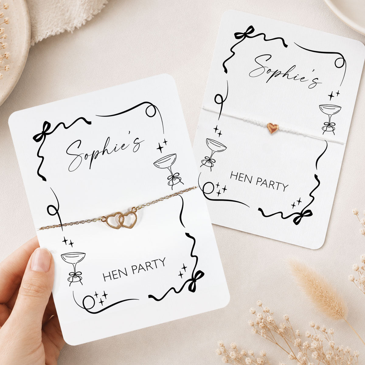 Pearls & Prosecco Hen Party Bracelet Favour Personalised Hen Party Favour Prosecco Themed Hen Do Bracelet Hen Party Bag Fillers