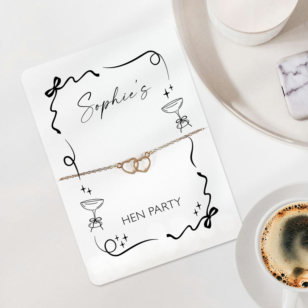 Pearls & Prosecco Hen Party Bracelet Favour Personalised Hen Party Favour Prosecco Themed Hen Do Bracelet Hen Party Bag Fillers