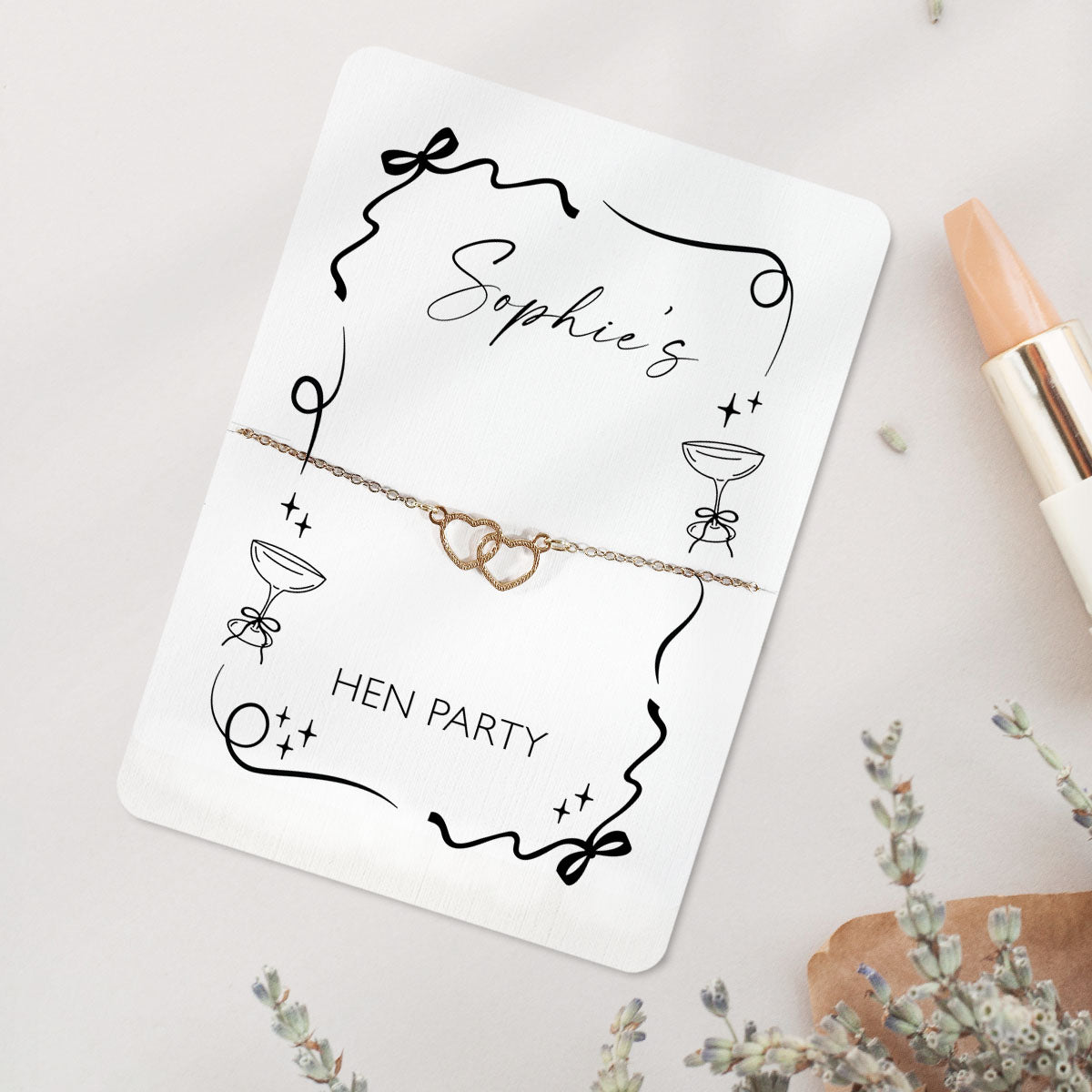 Pearls & Prosecco Hen Party Bracelet Favour Personalised Hen Party Favour Prosecco Themed Hen Do Bracelet Hen Party Bag Fillers