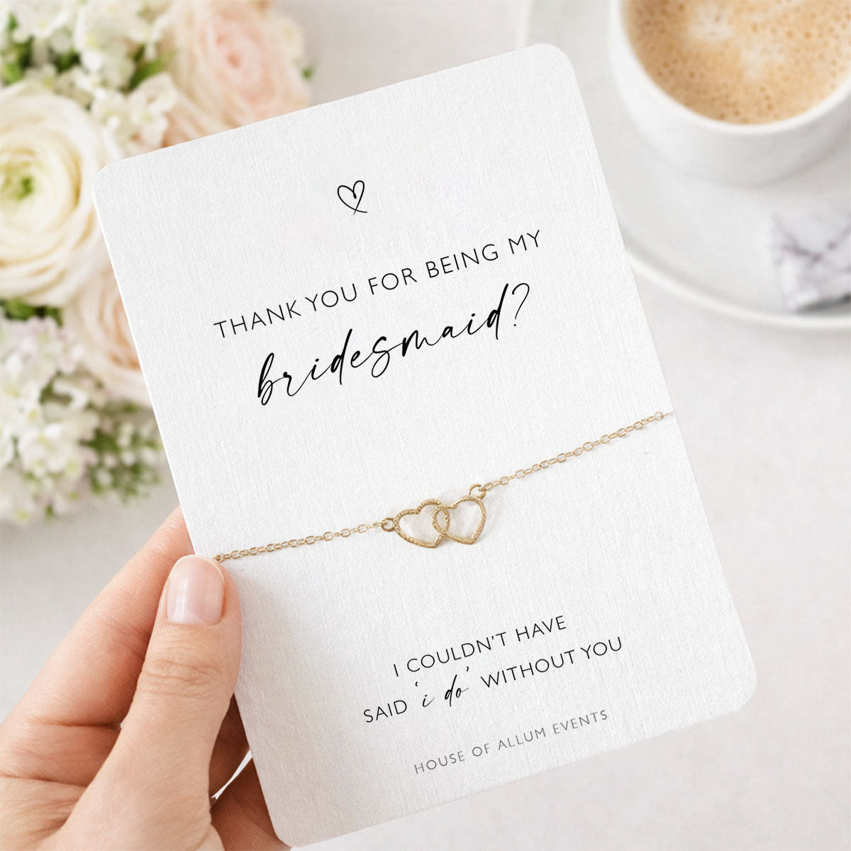 Personalised Bridesmaid Thank You Bracelet & Hair Clip Gift Set