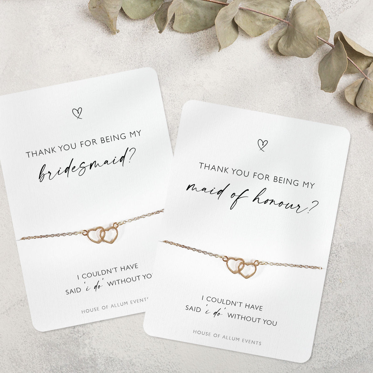 Personalised Bridesmaid Thank You Bracelet & Hair Clip Gift Set