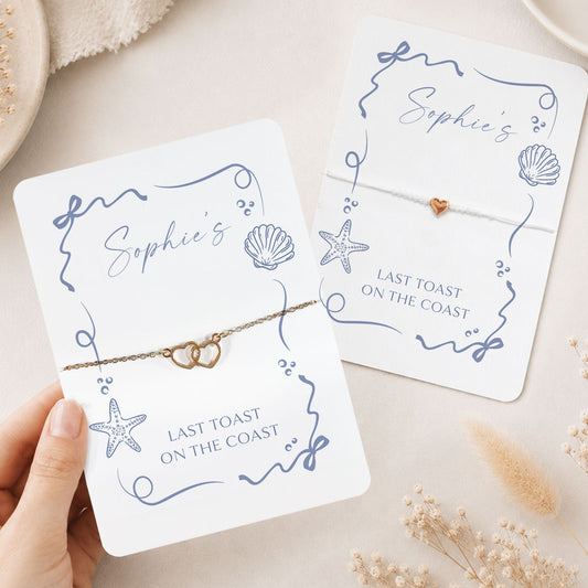 Last Toast on the Coast Hen Party Bracelet Favour Personalised Hen Party Favour Beach Hen Do Bracelet Coastal Hen Party Bag Fillers