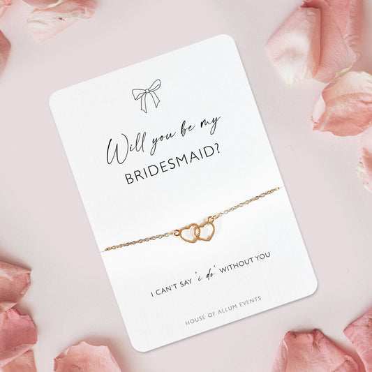 Bridesmaid Proposal Bracelet | Will You Be My Bridesmaid Gift | Personalised Gold Bridesmaid Jewellery | Bridesmaid Proposal Box
