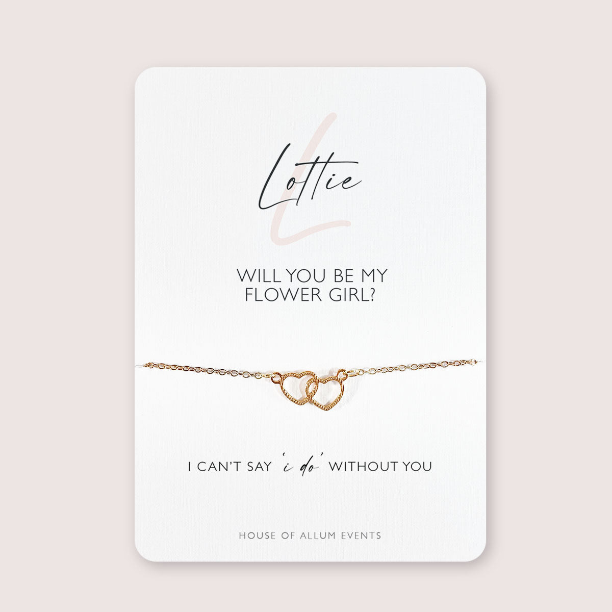 Bridesmaid Proposal Bracelet Personalised | Will You Be My Bridesmaid Gift | Personalised Gold Bridesmaid Jewellery | Pink