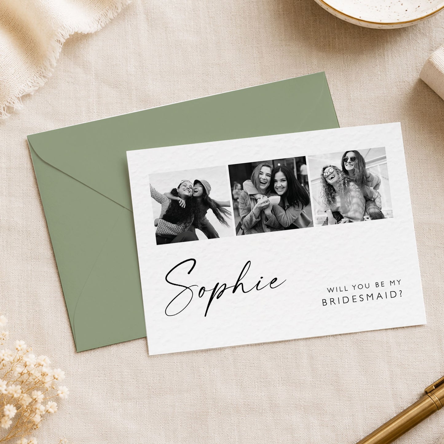 Polaroid Photo Bridesmaid Proposal Card Bow Bridesmaid Proposal Postcard Will You Be My Bridesmaid Card Elegant Bridesmaid Proposal Gift