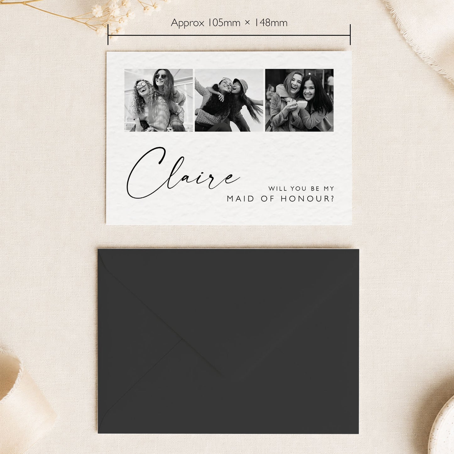 Polaroid Photo Bridesmaid Proposal Card Bow Bridesmaid Proposal Postcard Will You Be My Bridesmaid Card Elegant Bridesmaid Proposal Gift