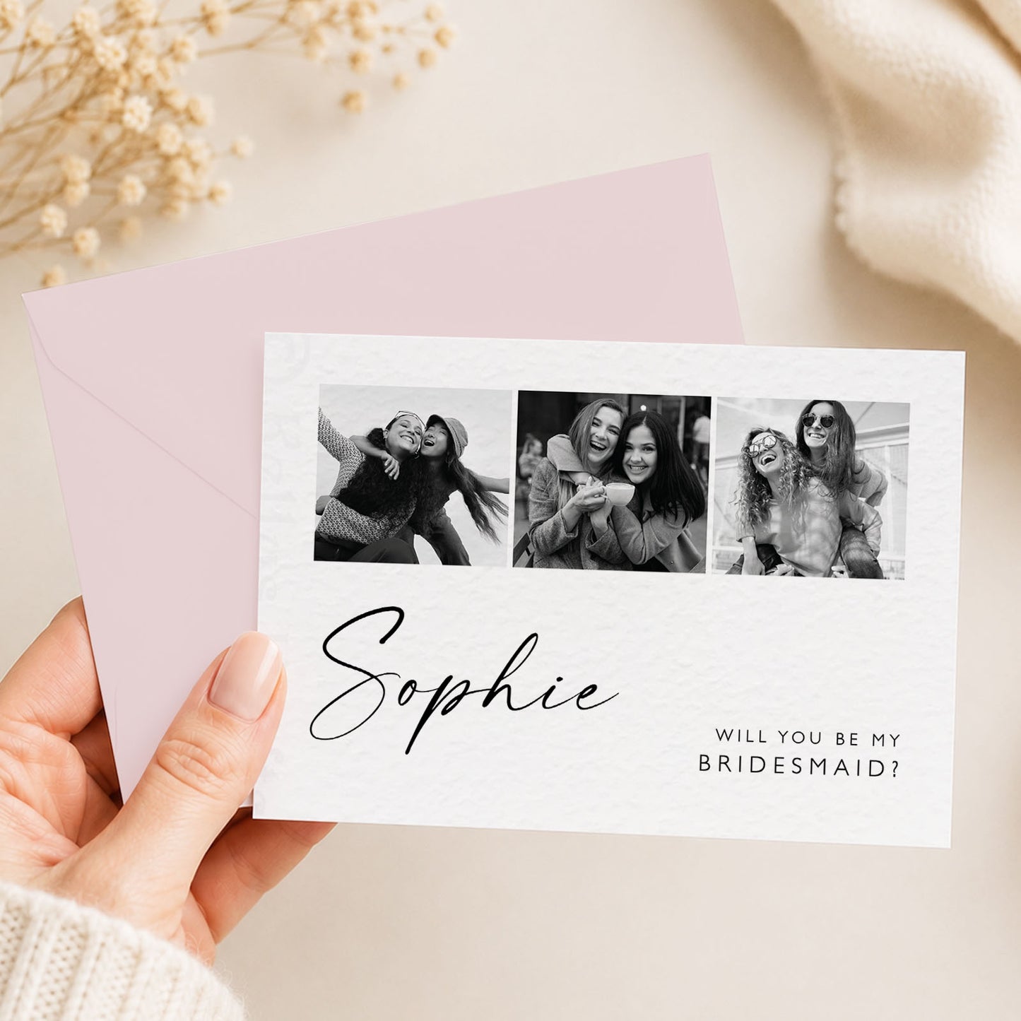 Polaroid Photo Bridesmaid Proposal Card Bow Bridesmaid Proposal Postcard Will You Be My Bridesmaid Card Elegant Bridesmaid Proposal Gift