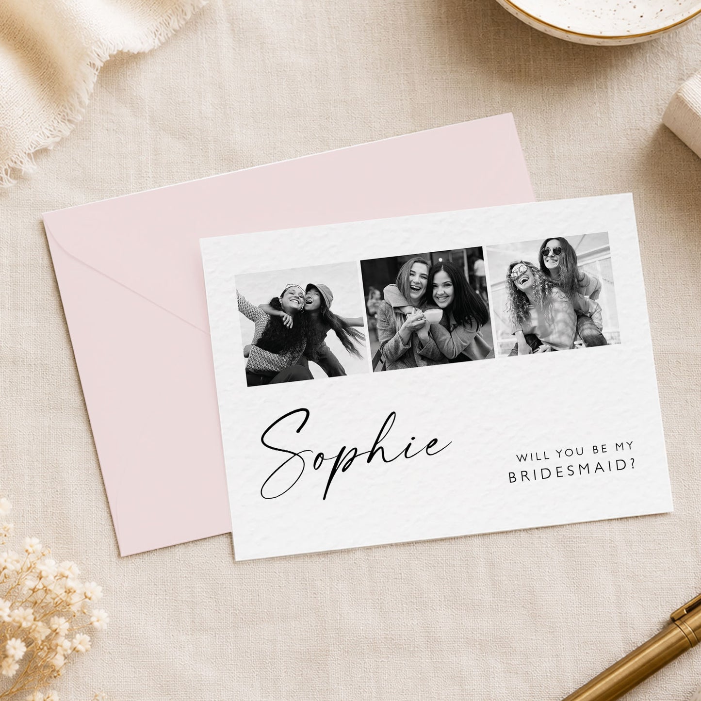 Polaroid Photo Bridesmaid Proposal Card Bow Bridesmaid Proposal Postcard Will You Be My Bridesmaid Card Elegant Bridesmaid Proposal Gift