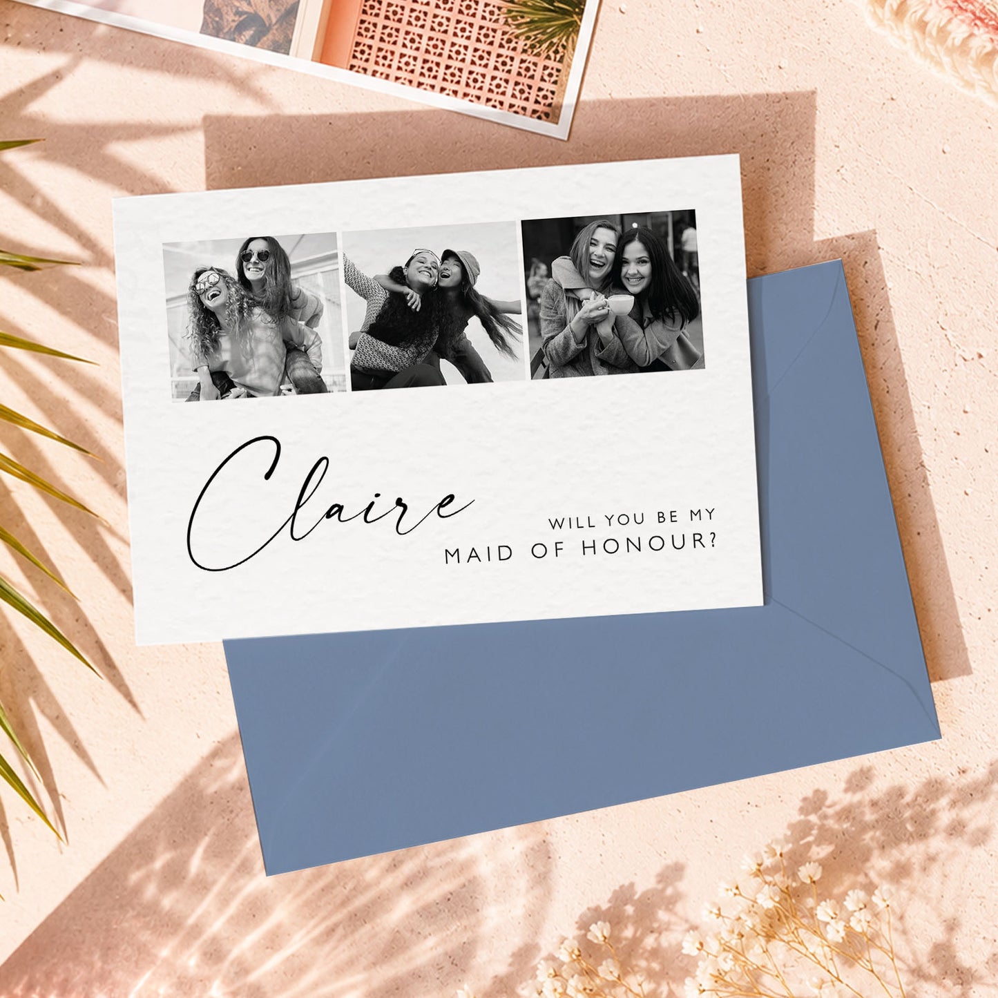 Polaroid Photo Bridesmaid Proposal Card Bow Bridesmaid Proposal Postcard Will You Be My Bridesmaid Card Elegant Bridesmaid Proposal Gift