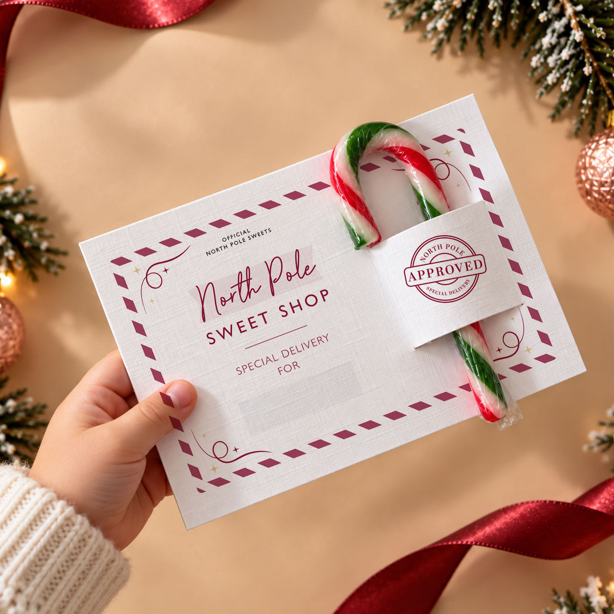 Personalised Christmas Eve Box Filler – Candy Cane Card