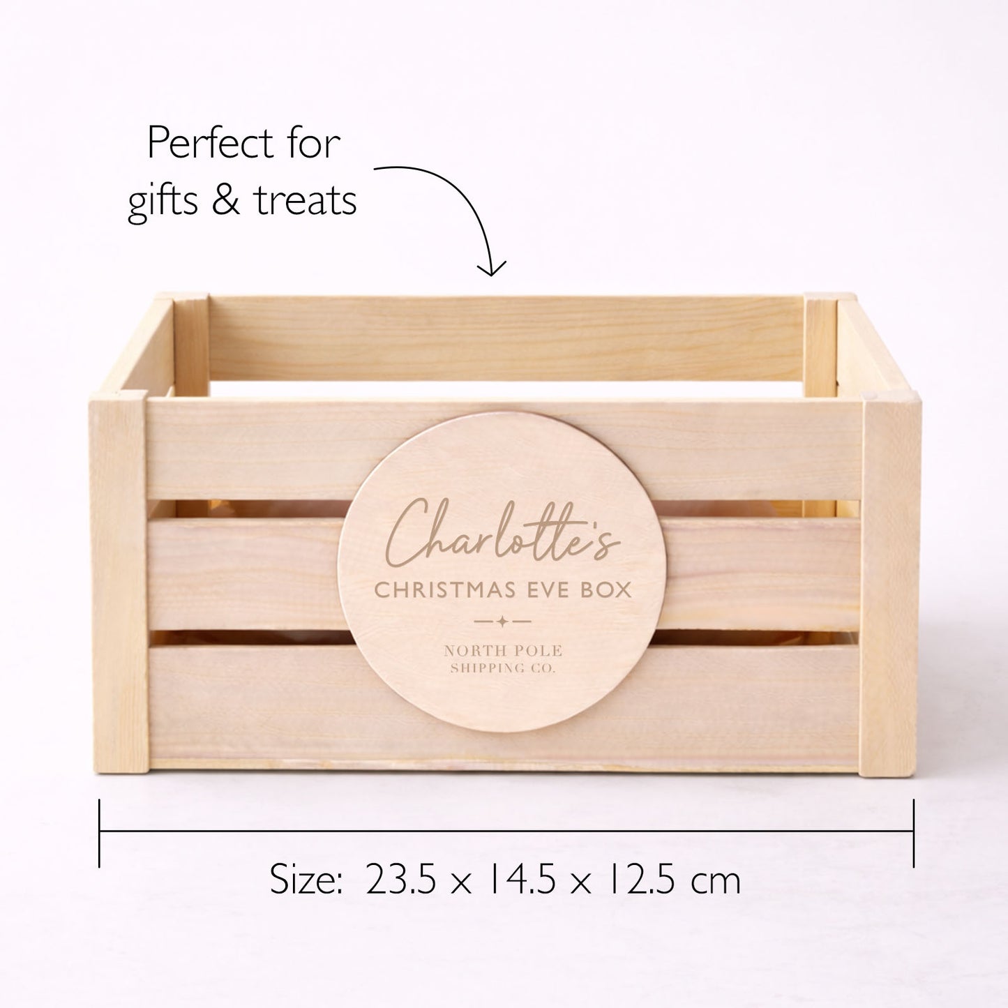 Christmas Eve Box Wooden Gift Crate Personalised Custom Name Keepsake Box for Kids Family Christmas Tradition Box For Night Before Christmas