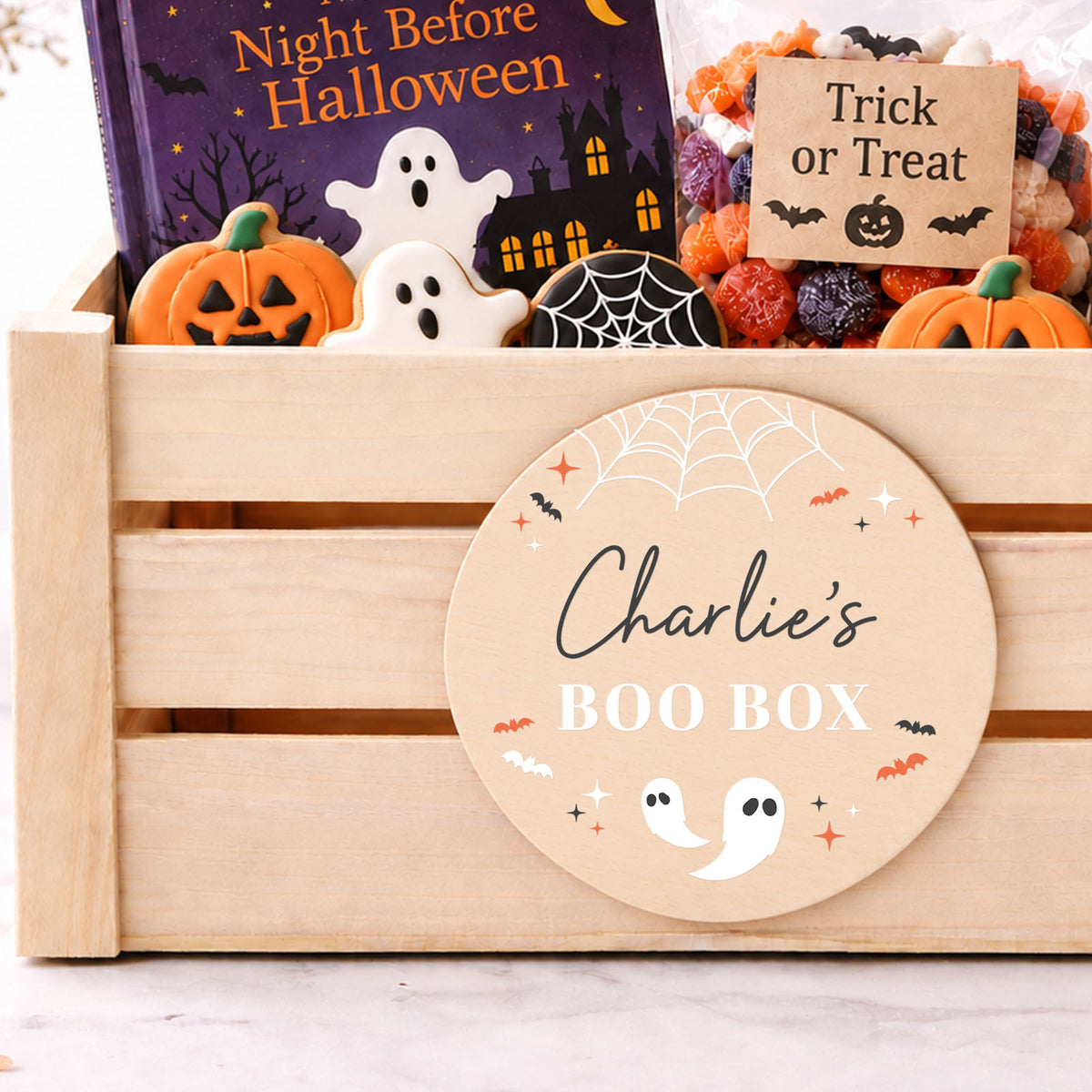 Halloween Boo Box For Kids Personalised Halloween Sweet Box Trick or Treat Halloween Box For Kids Halloween Sweets Crate Boo Box