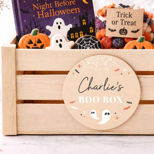 Halloween Boo Box For Kids Personalised Halloween Sweet Box Trick or Treat Halloween Box For Kids Halloween Sweets Crate Boo Box
