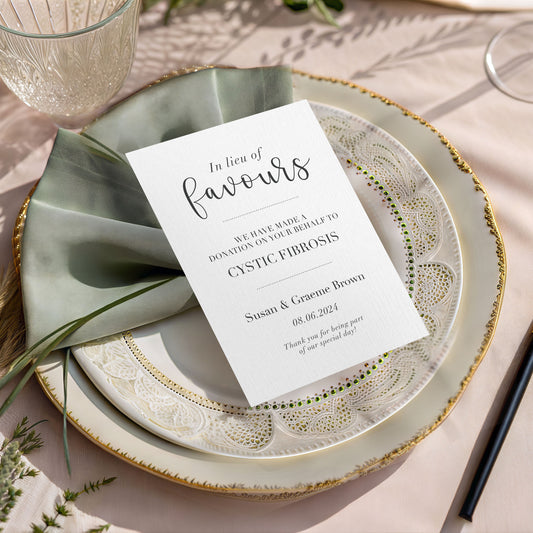 Charity In Lieu Favour Card