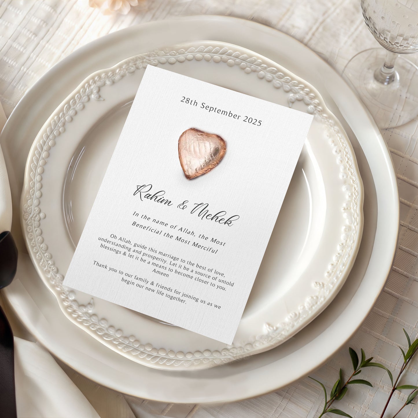 Personalised Chocolate Heart Favours Love is Sweet Chocolate Favours | Mehndi Nikah Custom Eid ZamZam Walima | Personalised Edible Favours