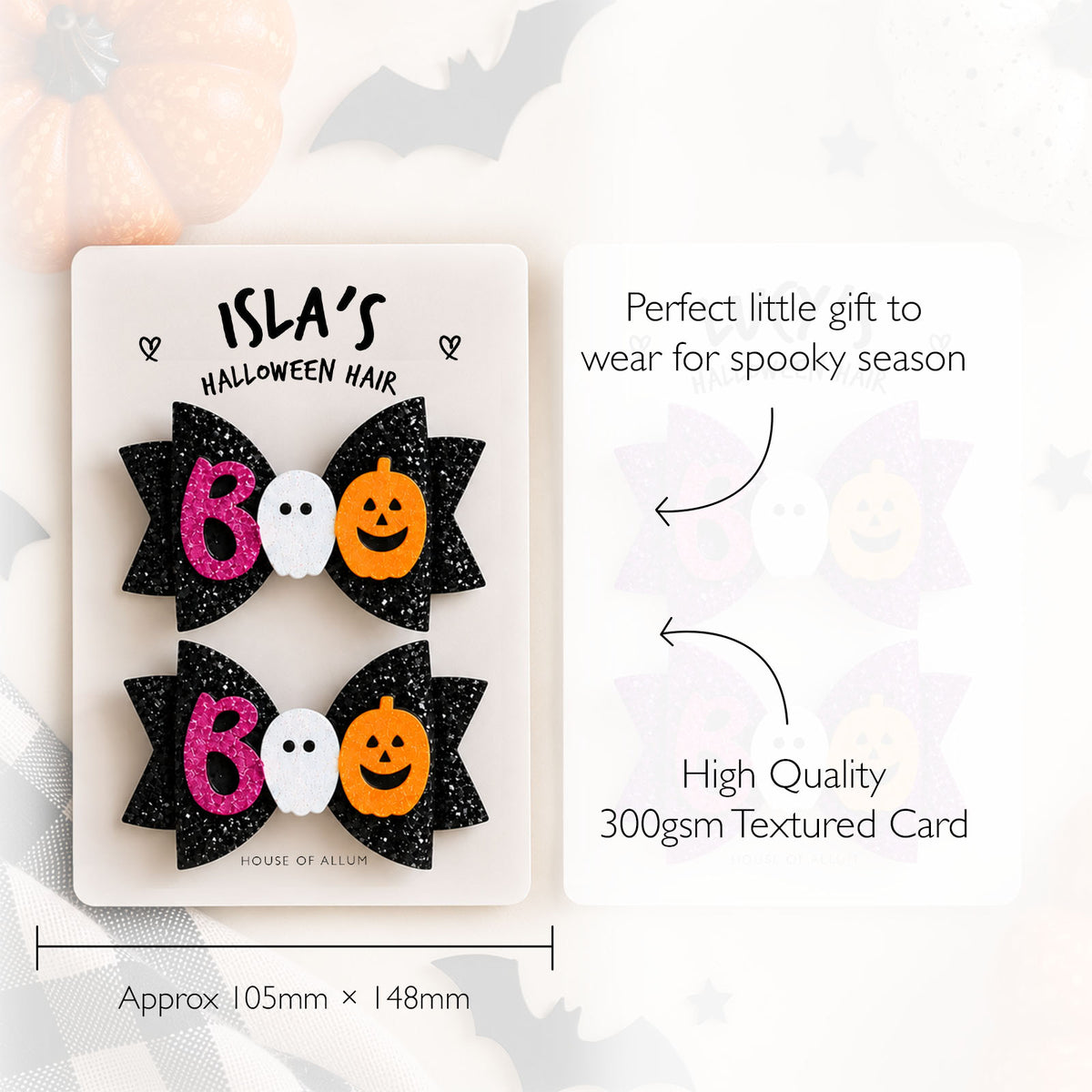 Halloween Hair Clips for Girls Glitter Hair Bows Boo Hair Clips Kids Halloween Accessories Trick or Treat Gift Small Halloween Gift