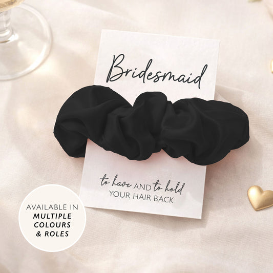 Black Hen Do Scrunchie Favours Hen Party Bags and Gifts Personalised Hair Tie Favours for Bride Tribe & Bride Squad Hen Party Idea