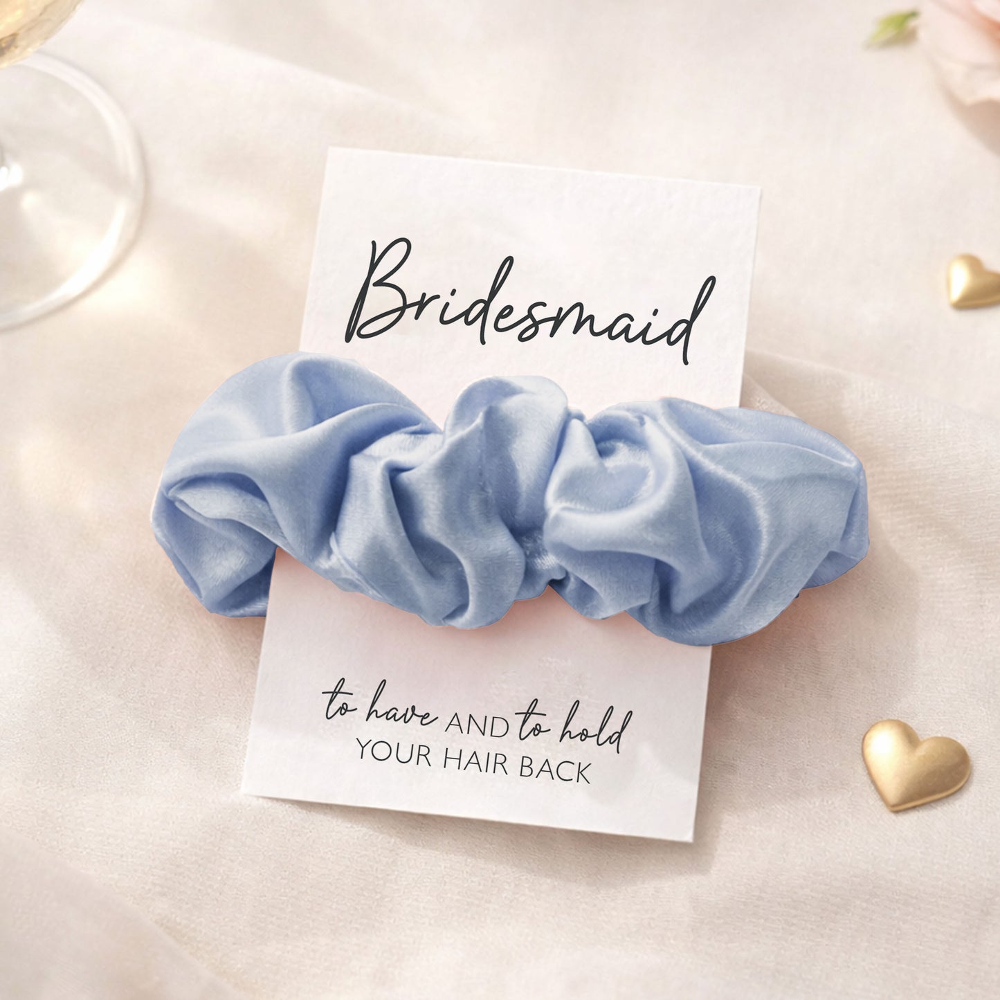 Blue Satin Hen Party Hair Scrunchies