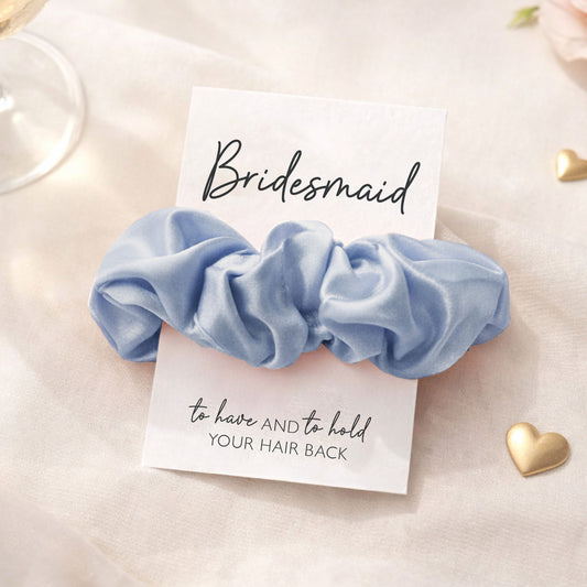Blue Satin Hen Party Hair Scrunchies
