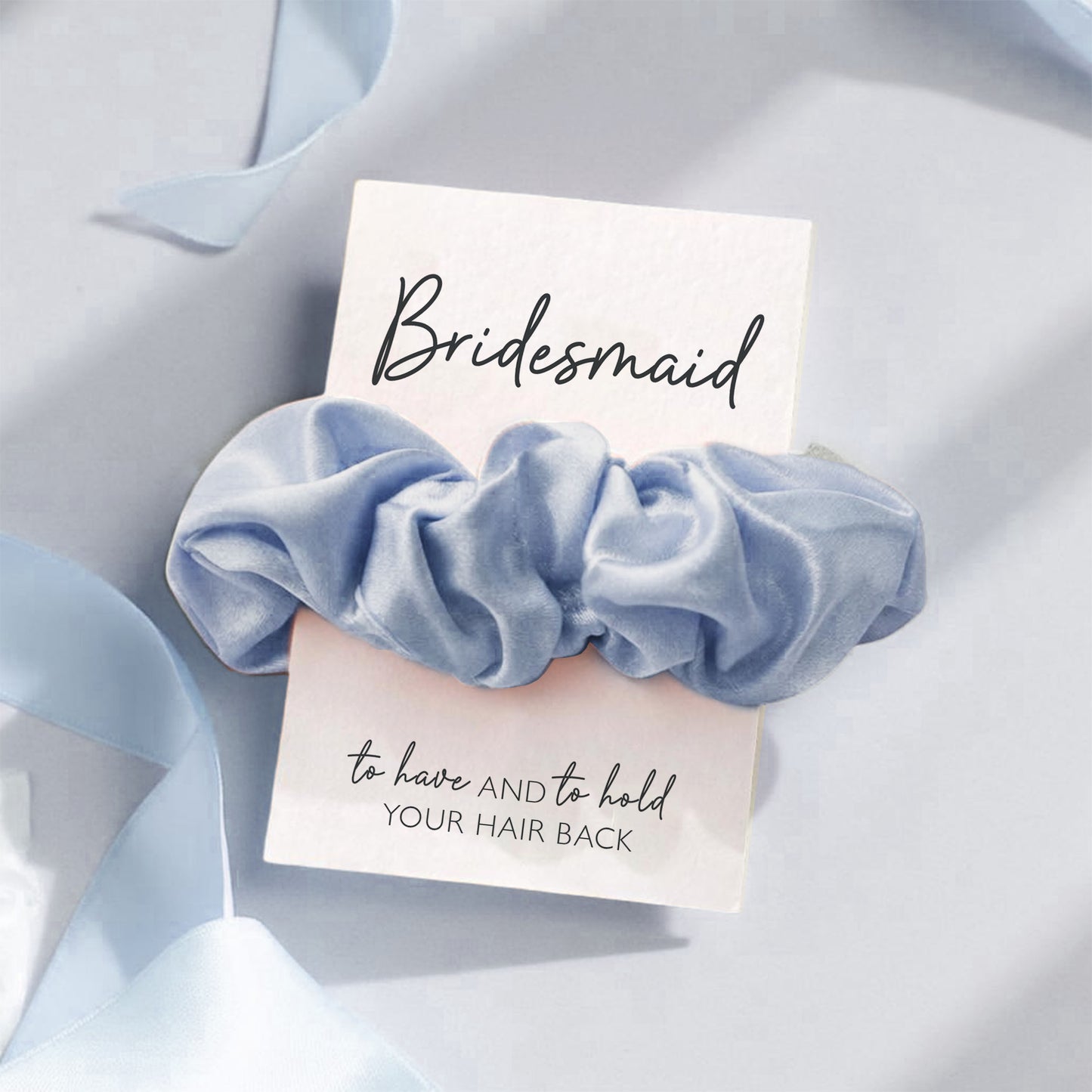 Blue Satin Hen Party Hair Scrunchies