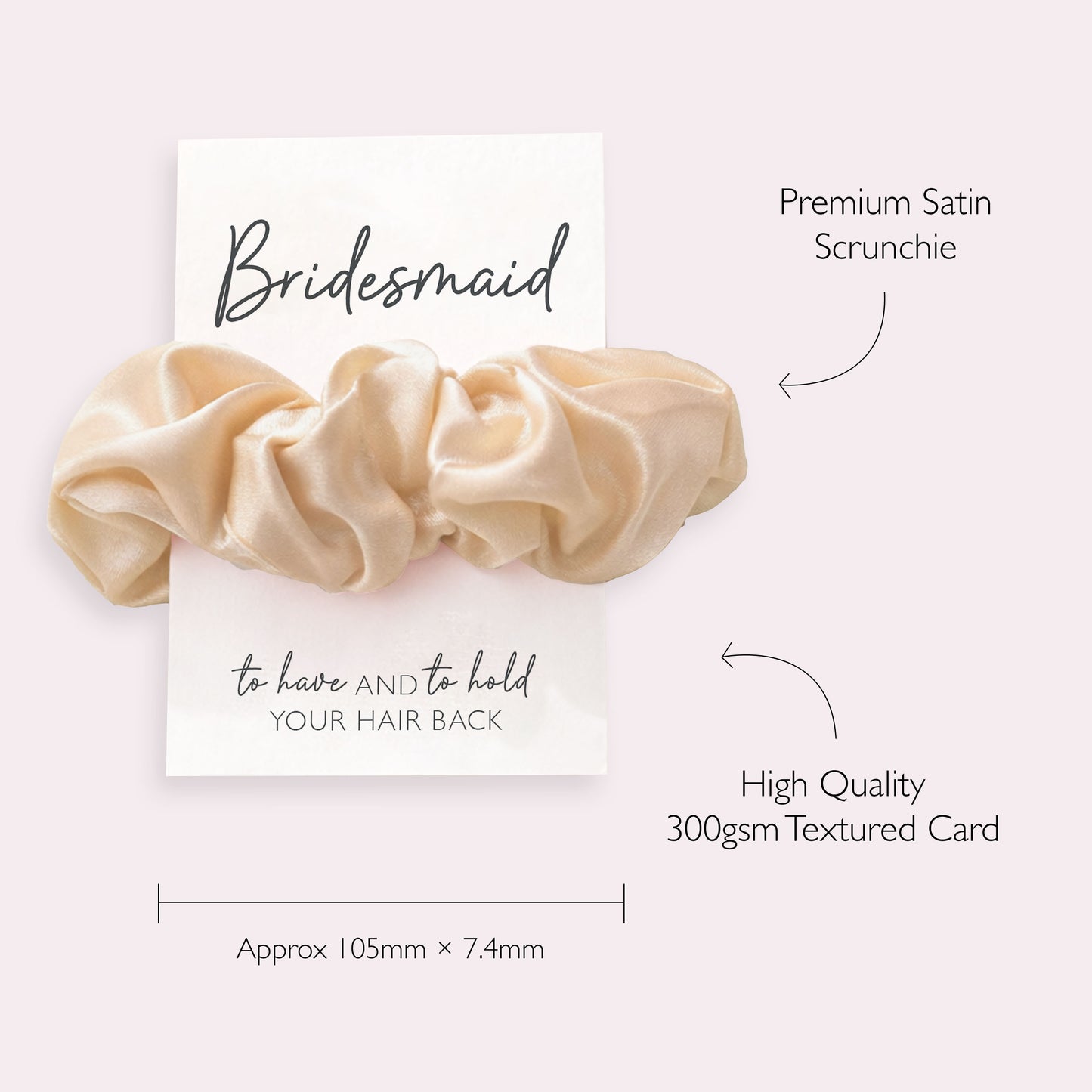 Champagne Rose Gold Satin Hen Party Hair Scrunchies