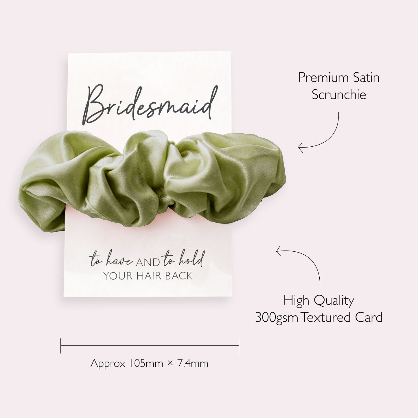Sage Green Satin Hen Party Hair Scrunchies