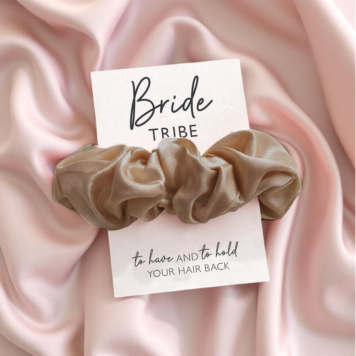 Mocha Satin Hen Party Hair Scrunchies