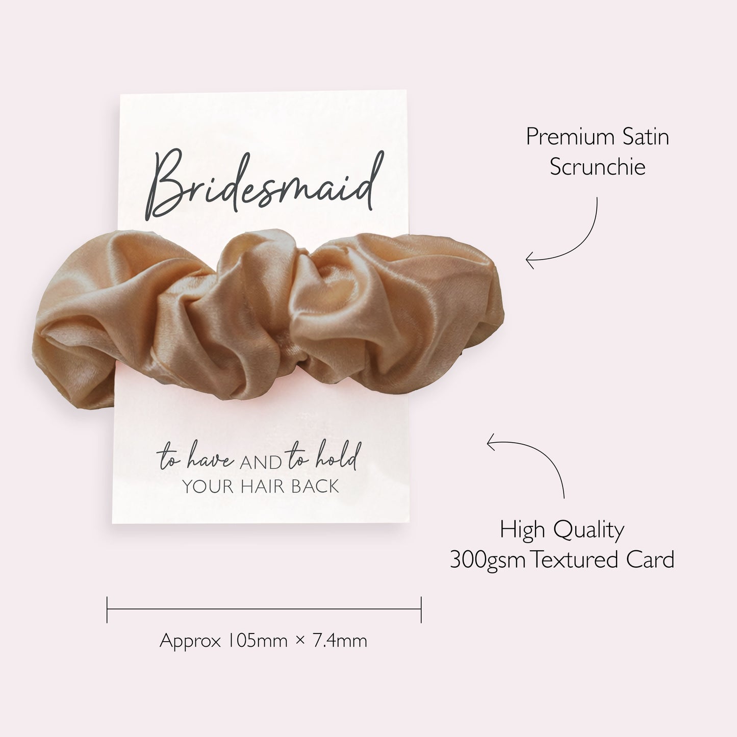 Mocha Satin Hen Party Hair Scrunchies