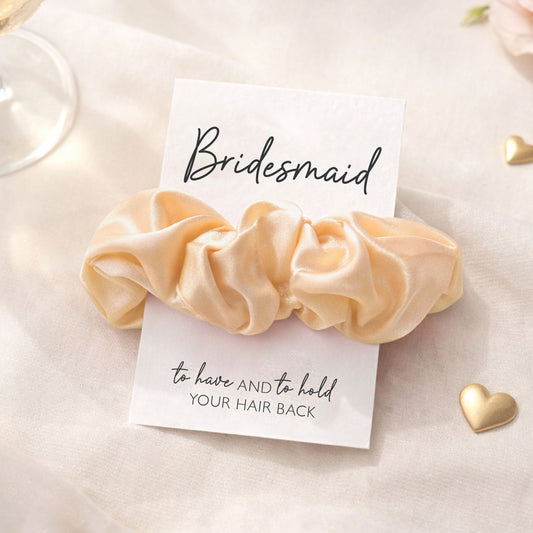 Peach Satin Hen Party Hair Scrunchies