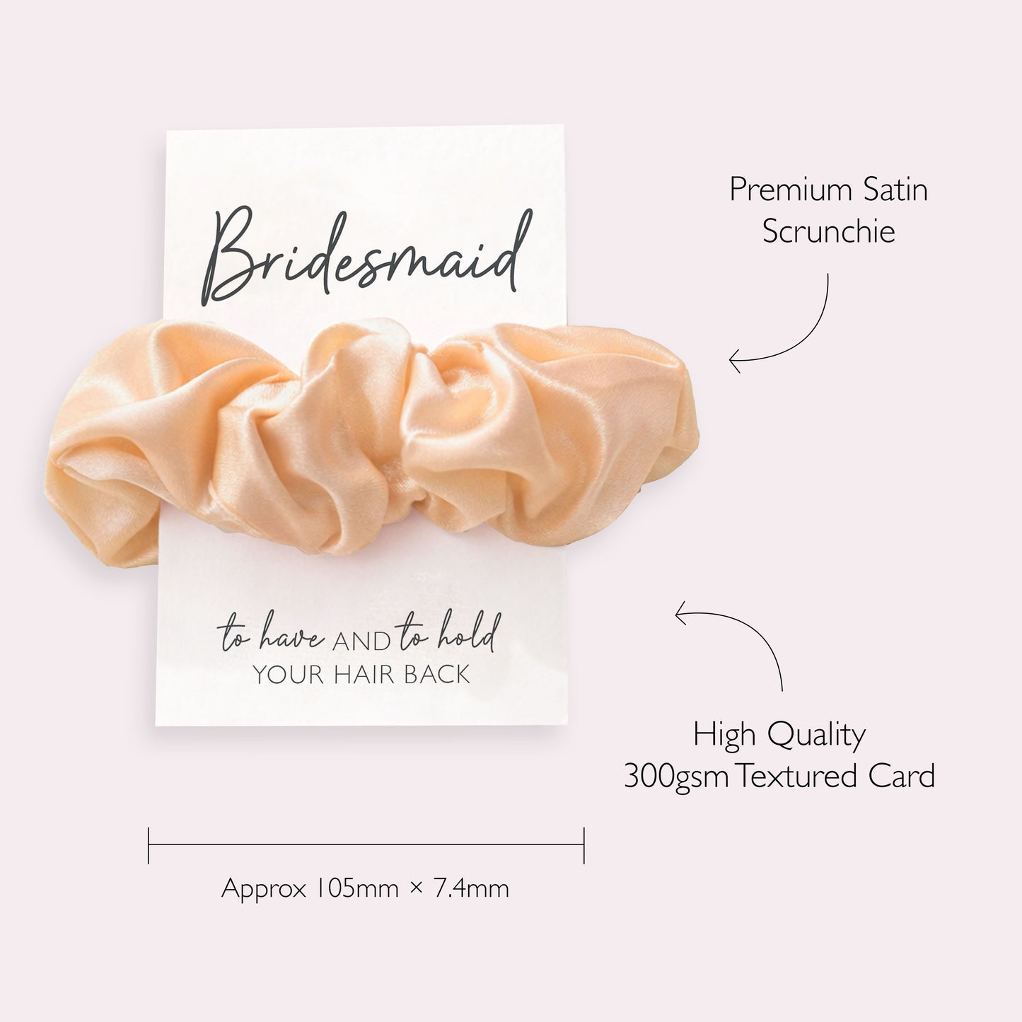 Peach Satin Hen Party Hair Scrunchies