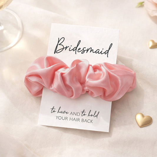 Pink Satin Hen Party Hair Scrunchies