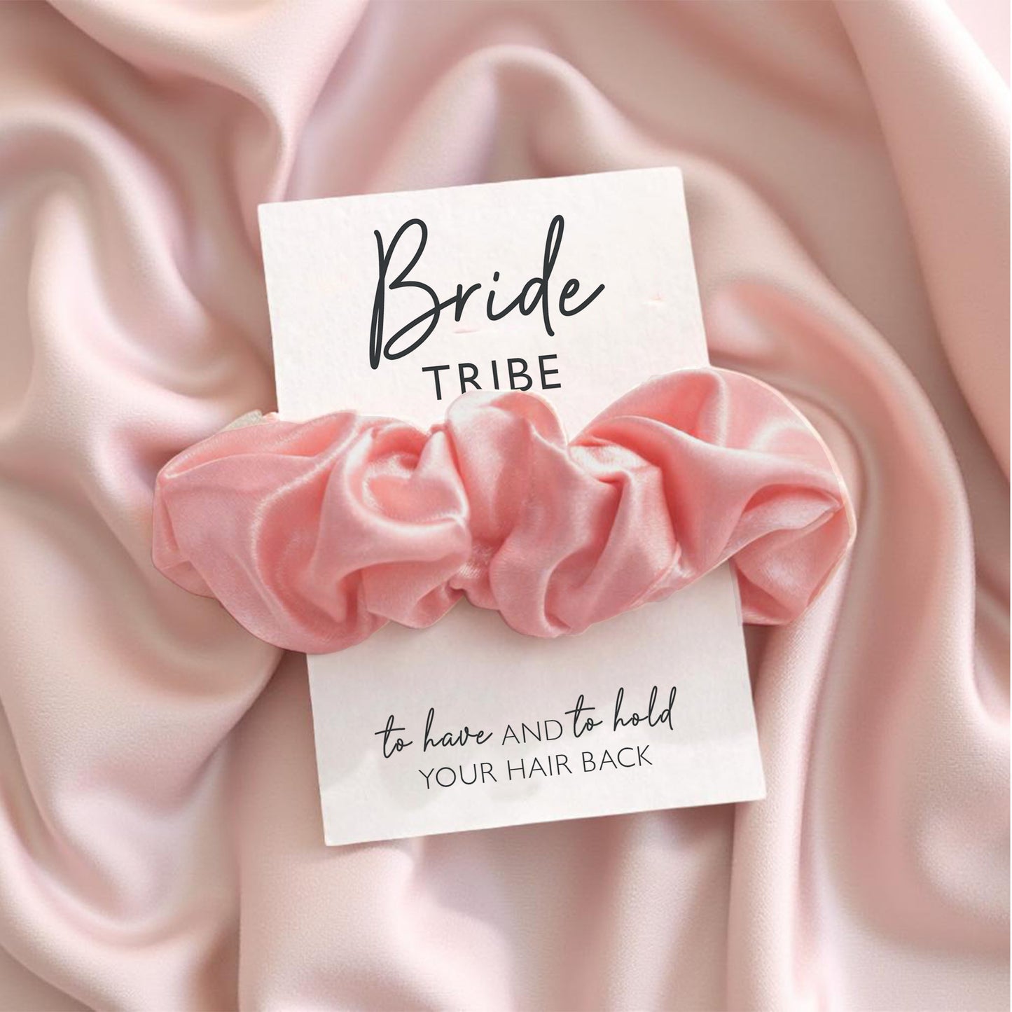 Pink Satin Hen Party Hair Scrunchies