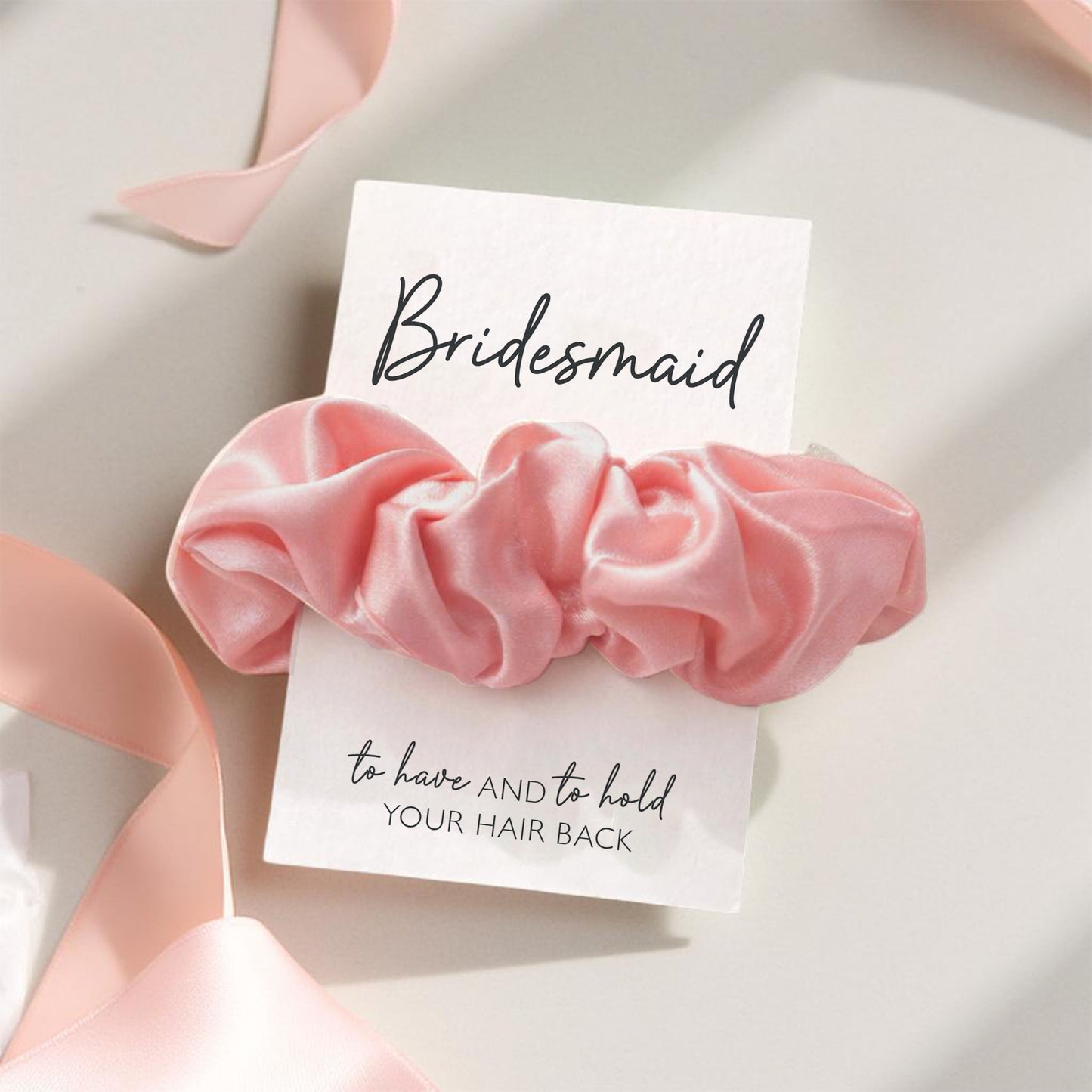 Pink Satin Hen Party Hair Scrunchies