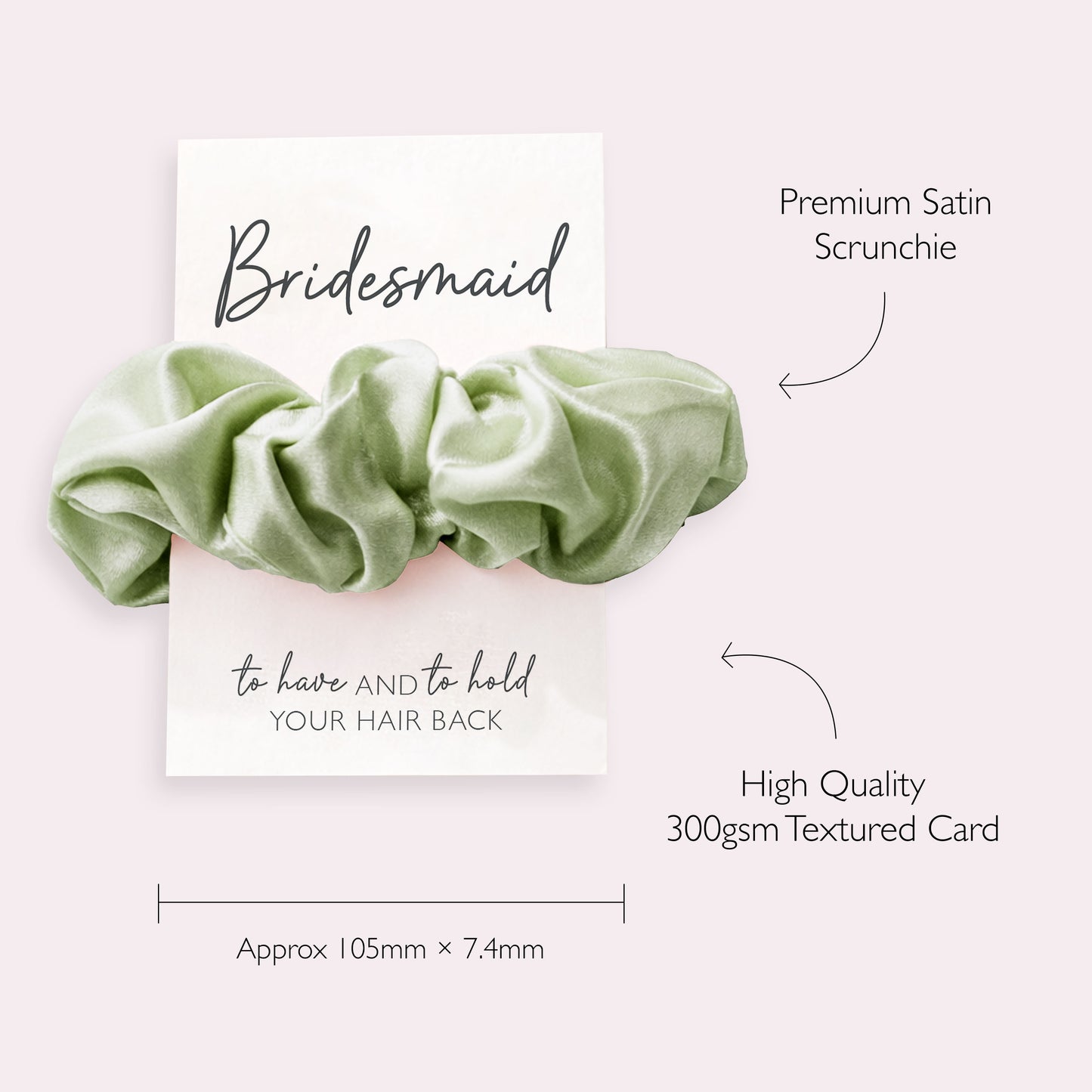 Sage Green Matte Hen Party Hair Scrunchies