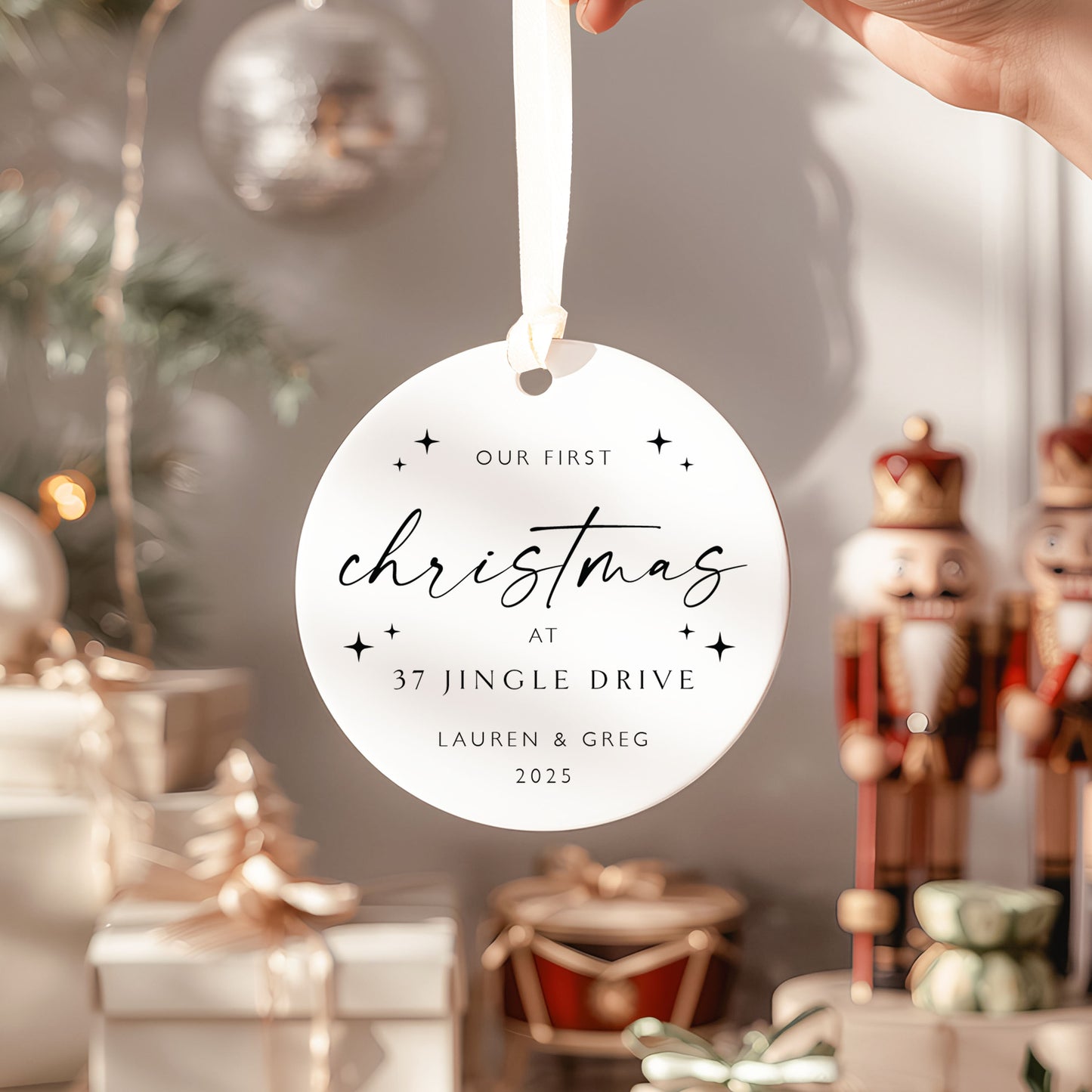 First Christmas New Home Bauble | Personalised Couple's Ornament | Keepsake Christmas Decoration | New Home Gift