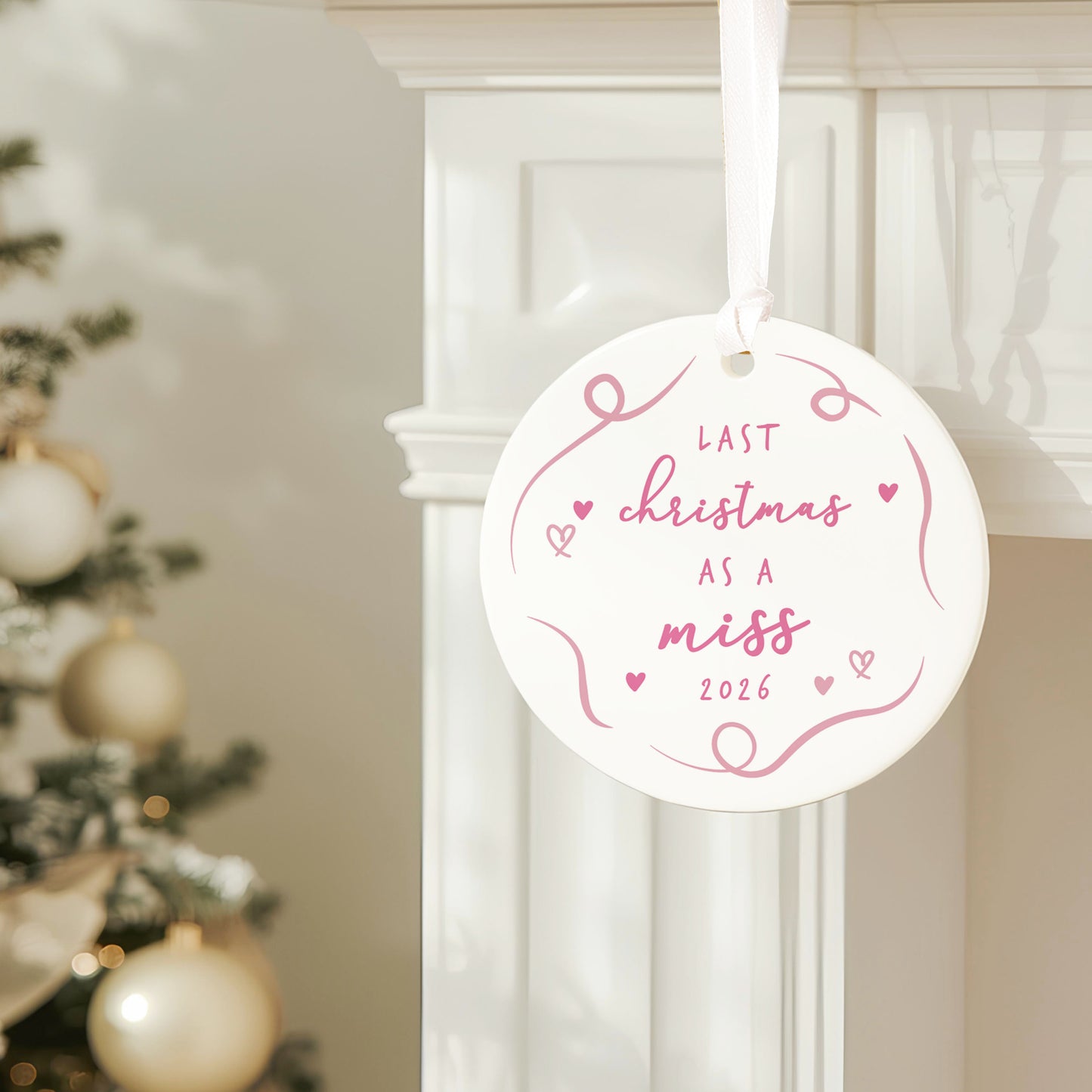 Last Christmas as a Miss Engagement Christmas Gift Bauble Stocking Filler Idea Bride To Be Christmas Gift For Fiancee Keepsake Bauble