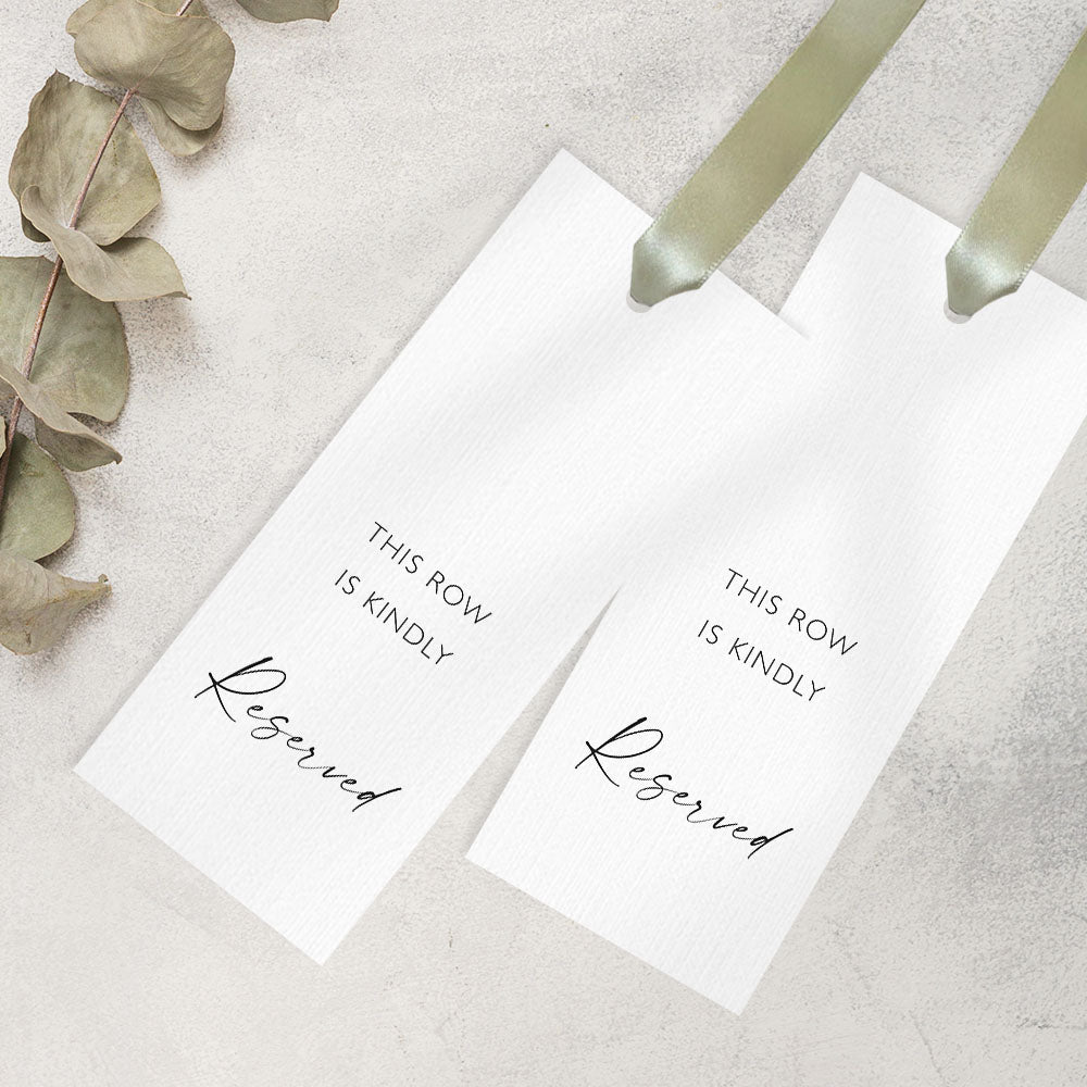 Row Reserved Seat Sign For Ceremony Reserved Sign Wedding Reserved Sig ...