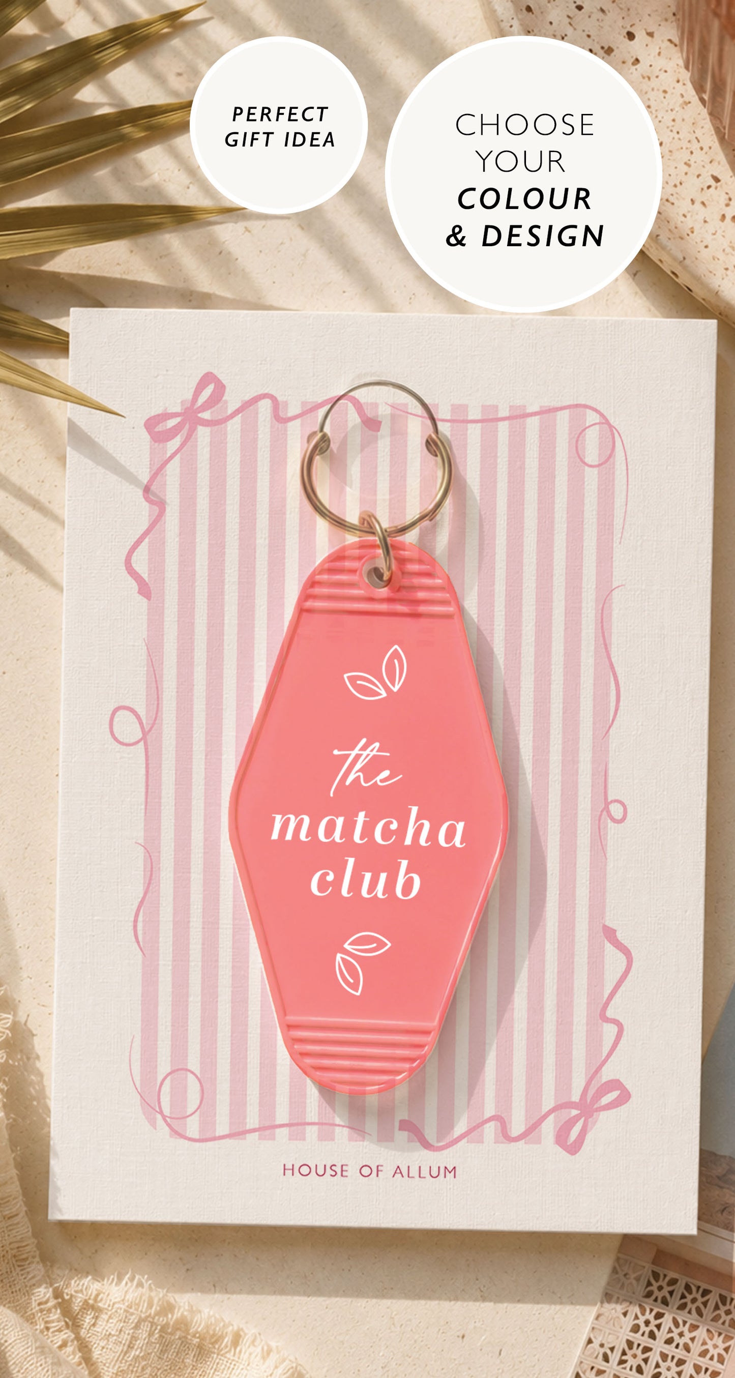 Matcha Lover Gift For Matcha Lover Motel Keyring Gift Retro Motel Keychain Matcha Tea Lover Gift For Her Cute Gift
