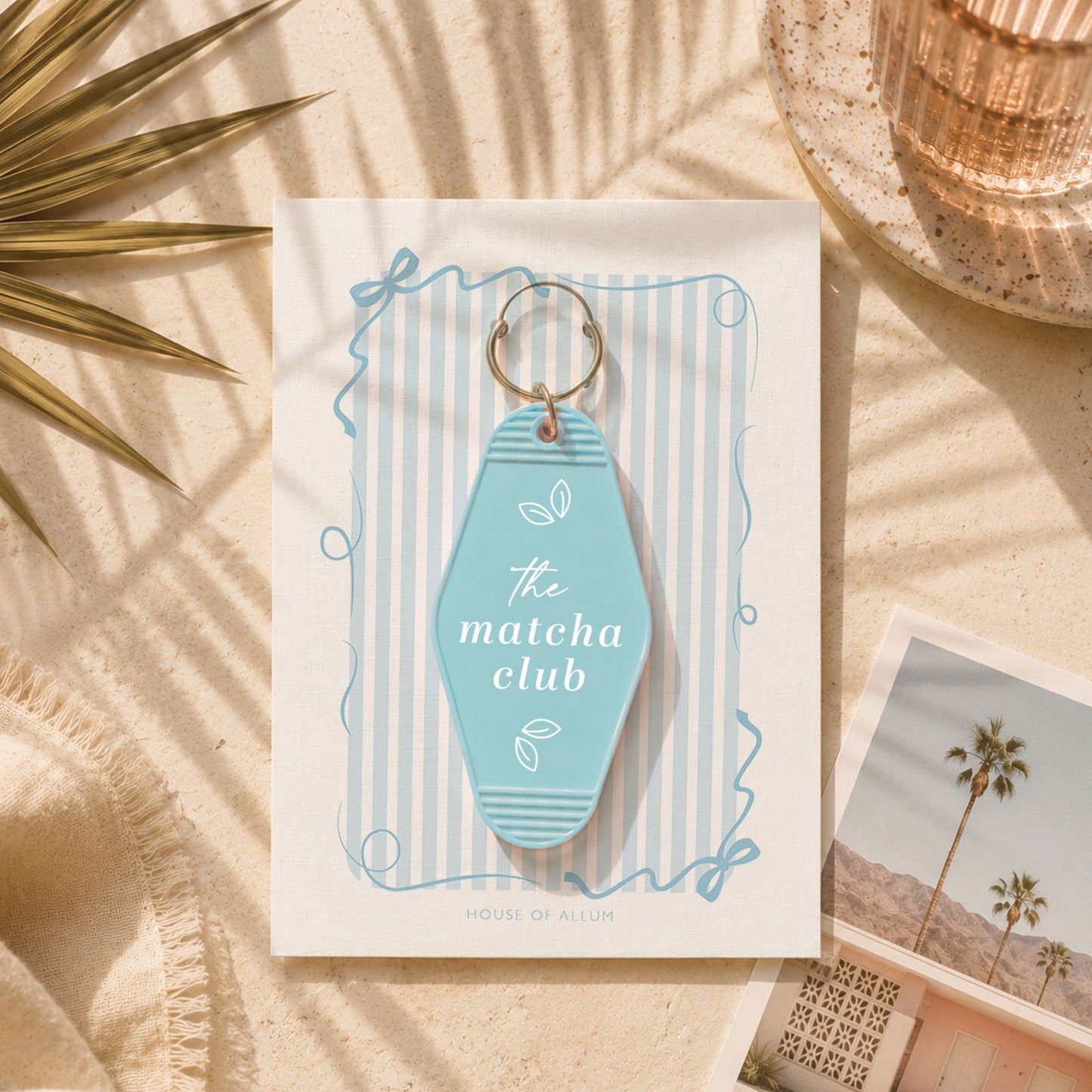 Matcha Lover Gift For Matcha Lover Motel Keyring Gift Retro Motel Keychain Matcha Tea Lover Gift For Her Cute Gift