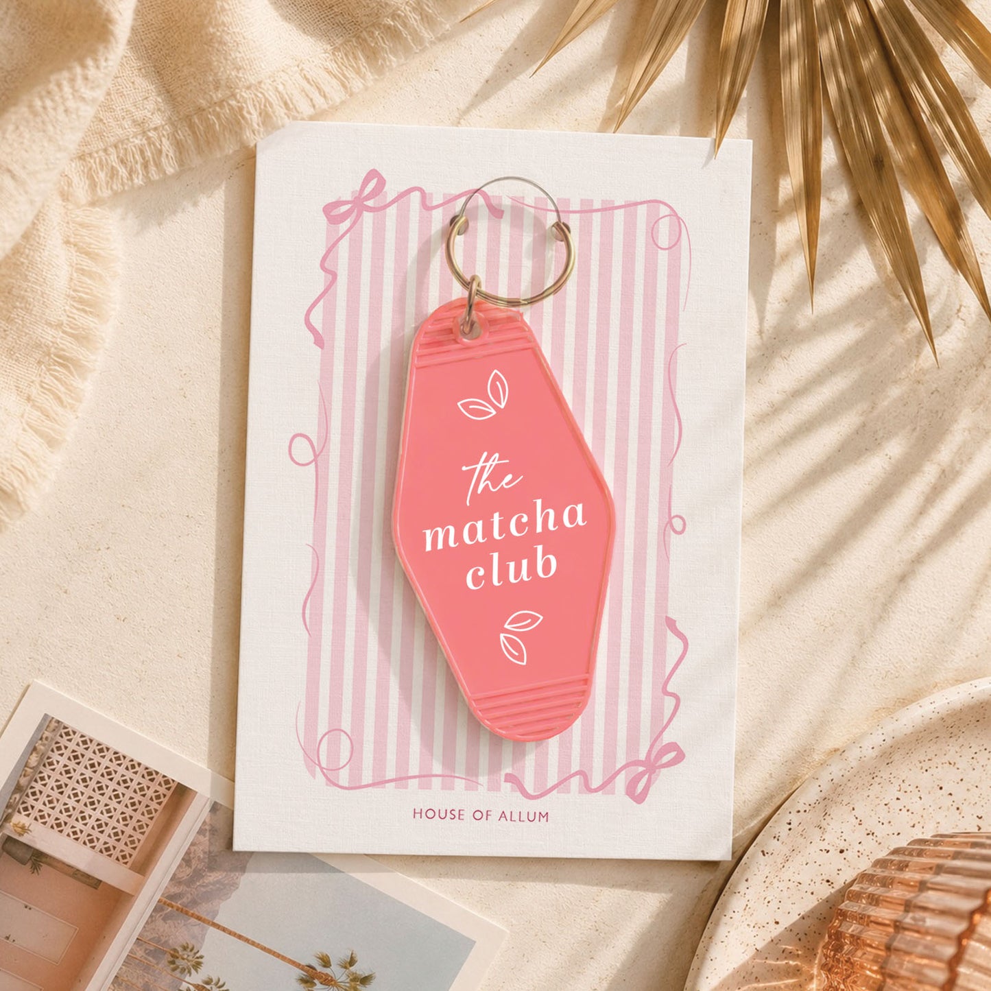 Matcha Lover Gift For Matcha Lover Motel Keyring Gift Retro Motel Keychain Matcha Tea Lover Gift For Her Cute Gift
