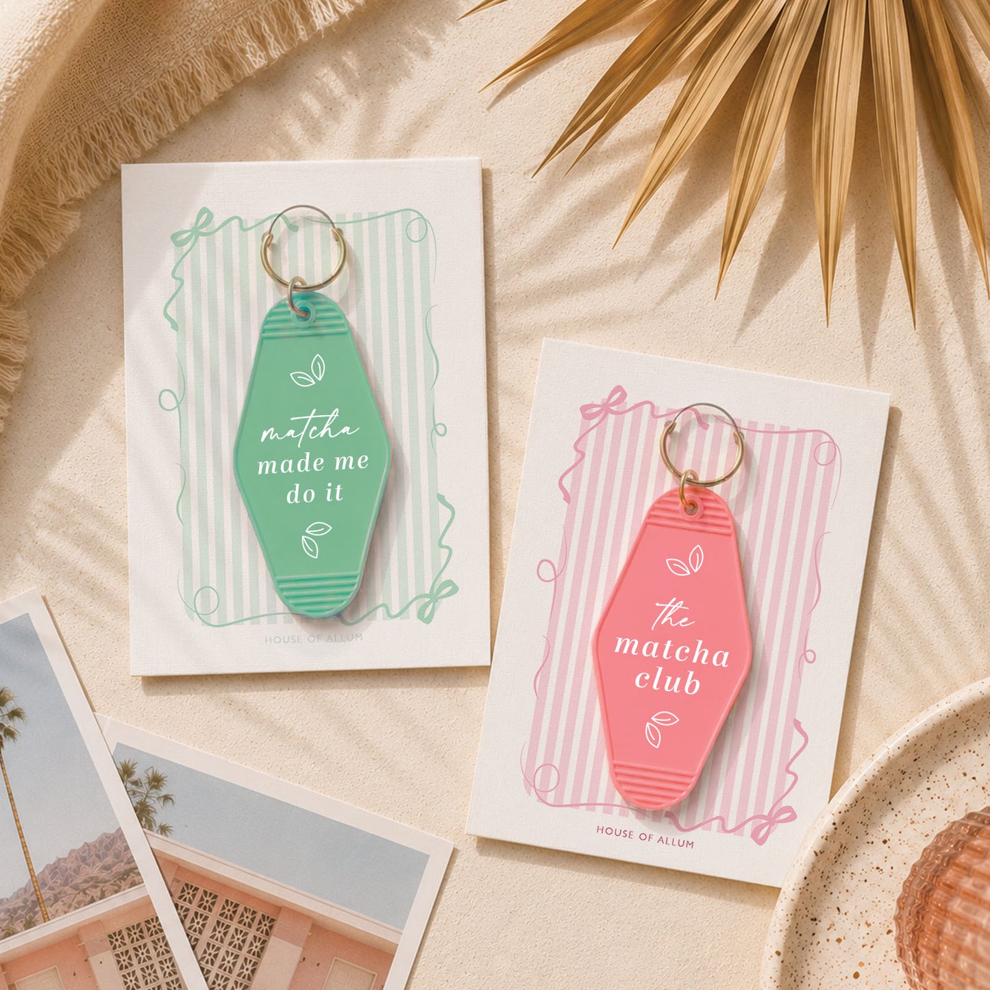 Matcha Lover Gift For Matcha Lover Motel Keyring Gift Retro Motel Keychain Matcha Tea Lover Gift For Her Cute Gift
