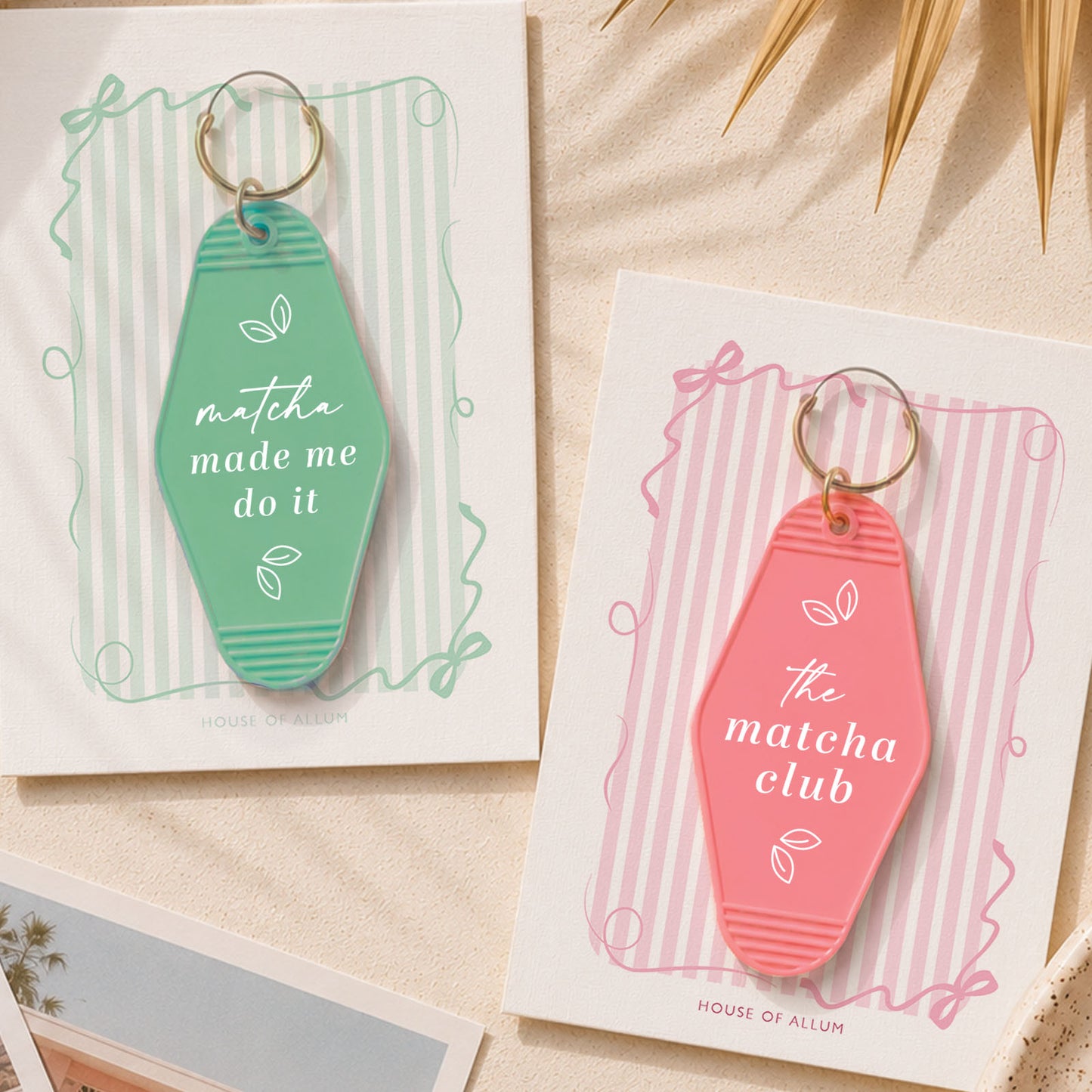 Matcha Lover Gift For Matcha Lover Motel Keyring Gift Retro Motel Keychain Matcha Tea Lover Gift For Her Cute Gift