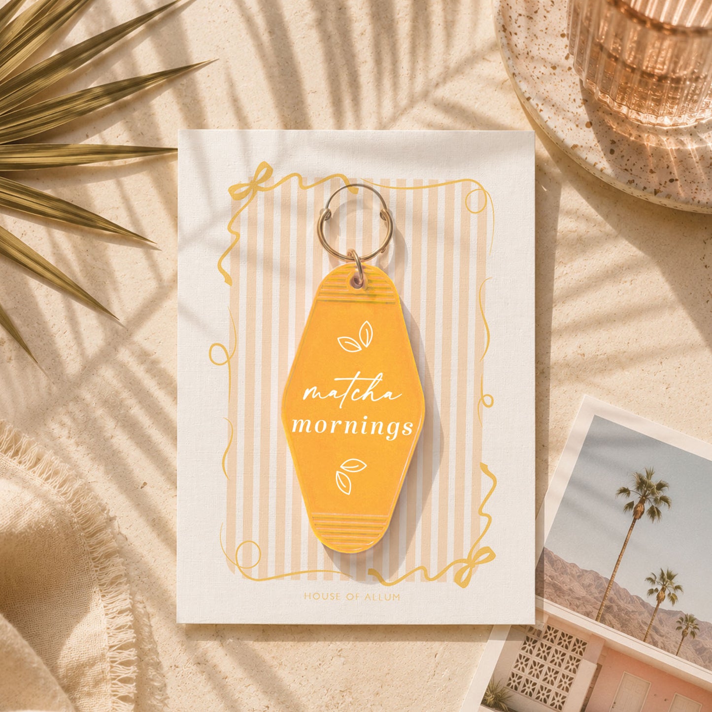 Matcha Lover Gift For Matcha Lover Motel Keyring Gift Retro Motel Keychain Matcha Tea Lover Gift For Her Cute Gift