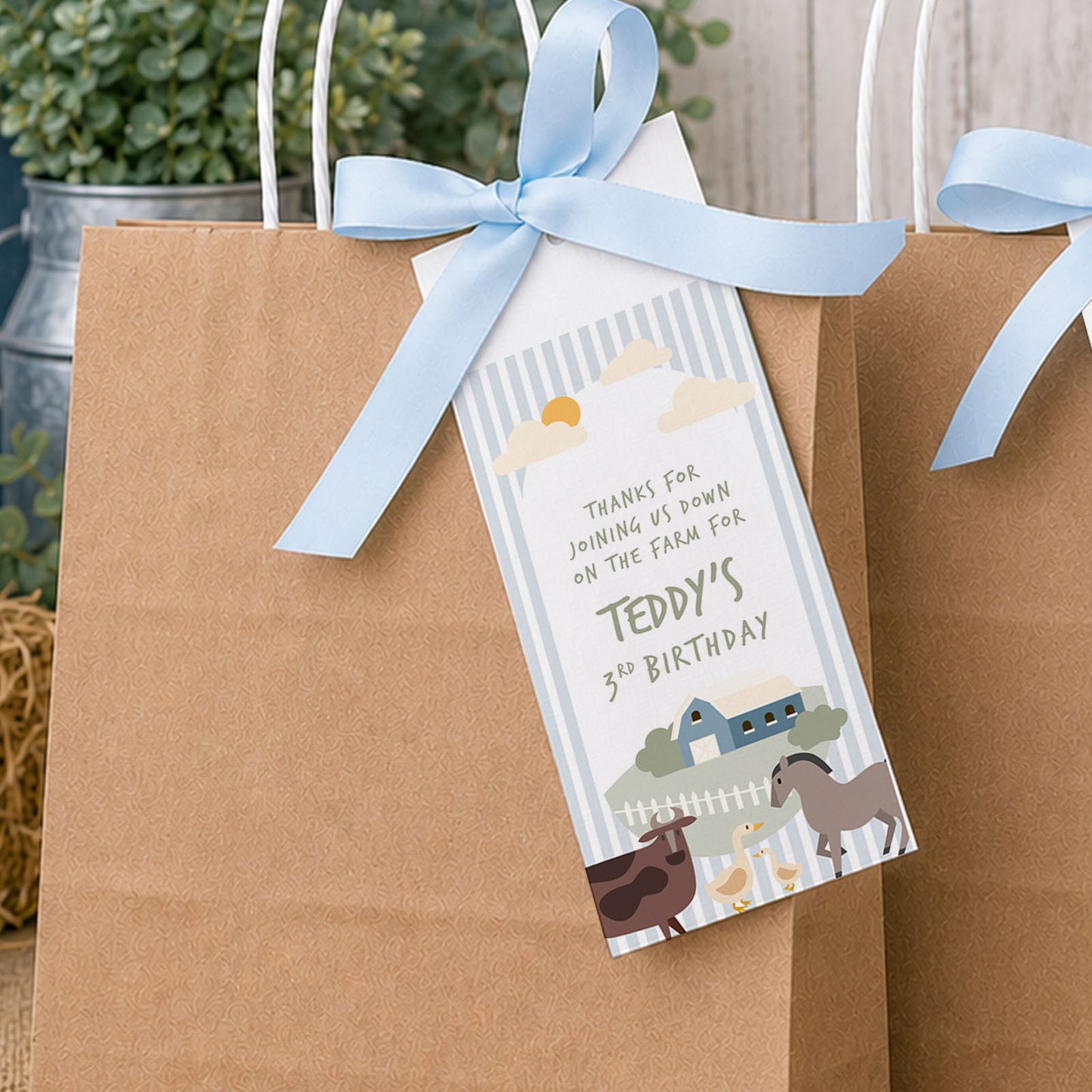 Farm Theme Party Bags Kids Farm Animal Birthday Party Favours Personalised Party Bags On The Farm Gift Bags Farm Animal Theme